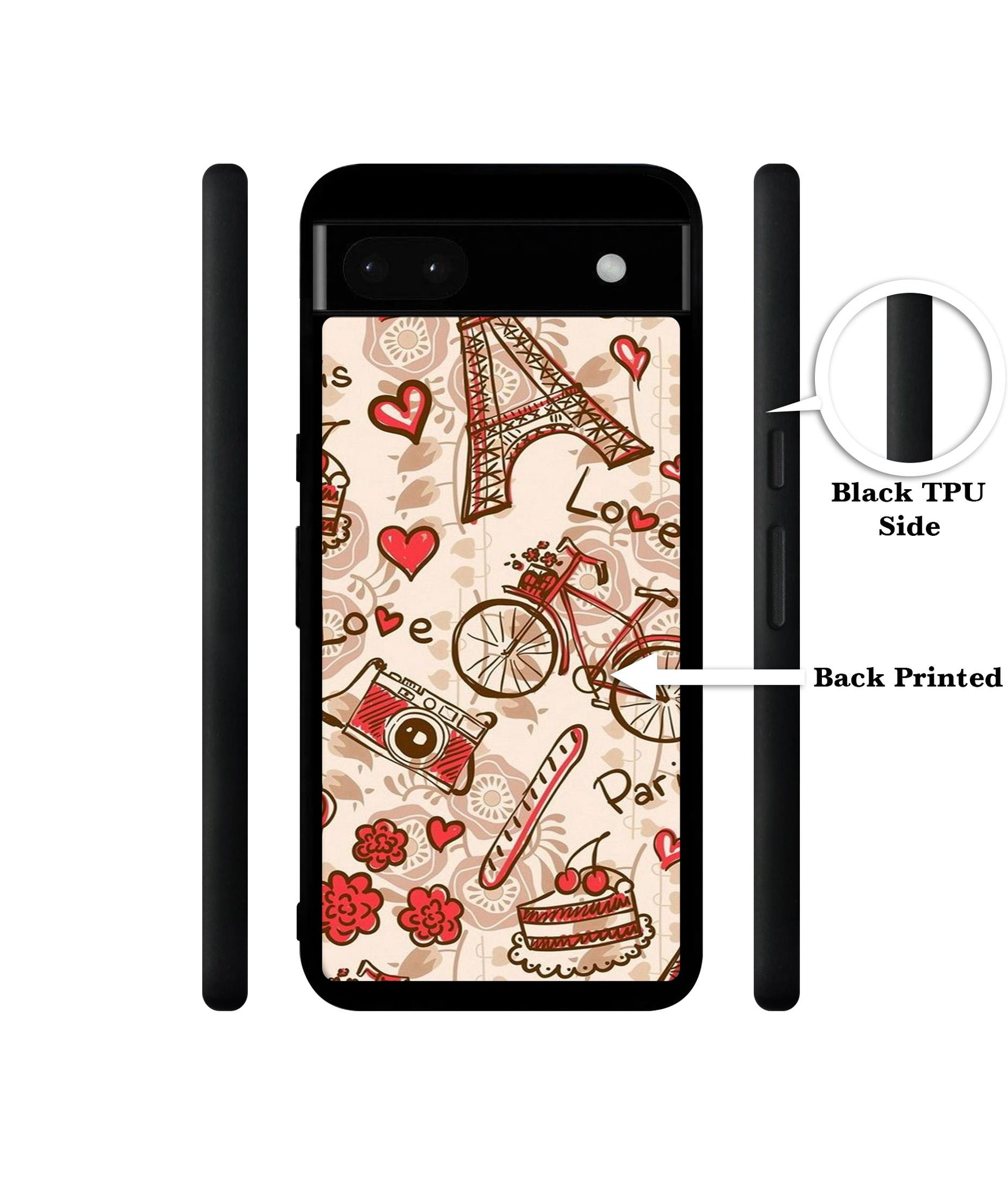Vintage Paris Designer 2D Printed Back Case Cover for Google Pixel 6a 5G