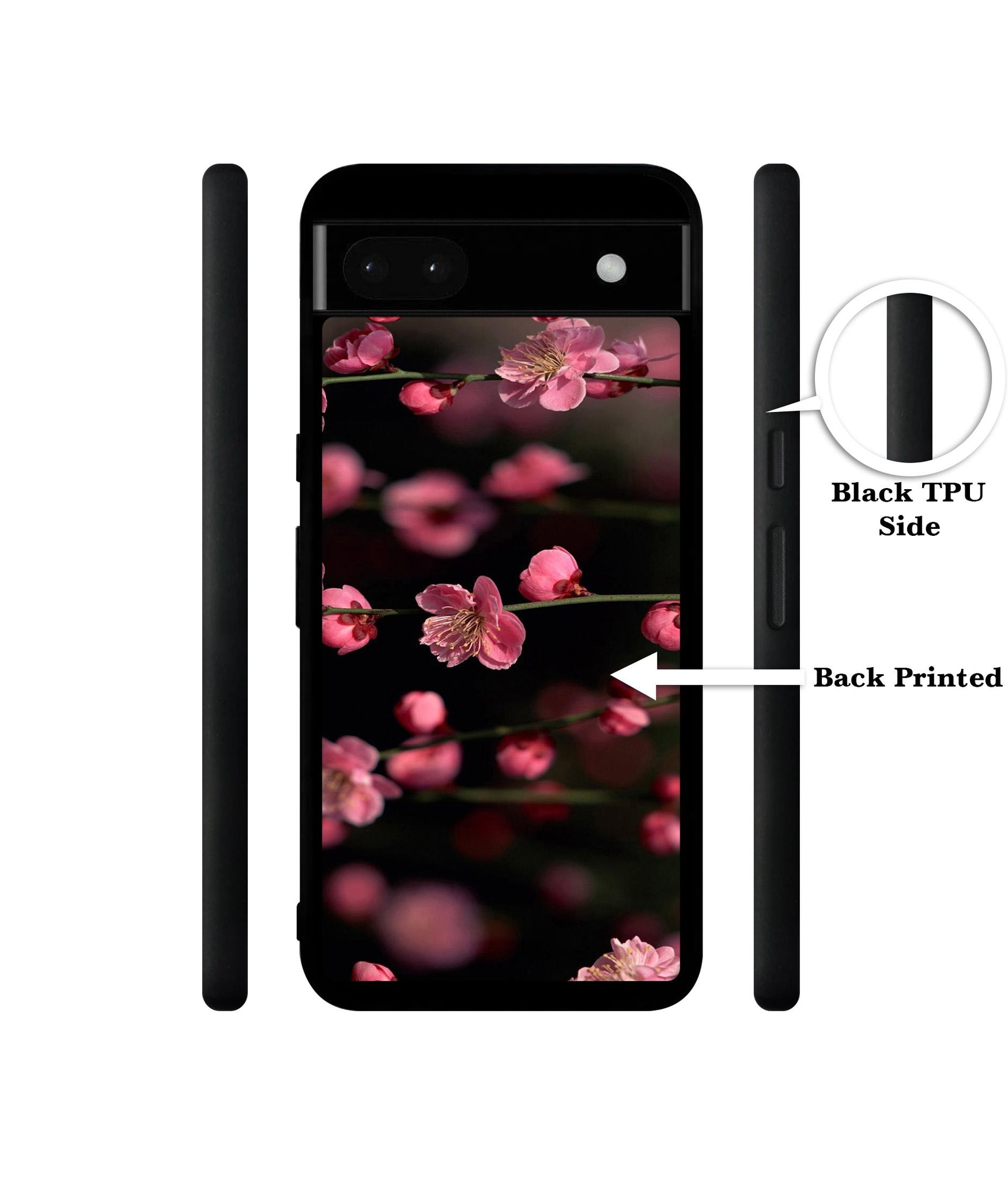 Pink Flowers Designer 2D Printed Back Case Cover for Google Pixel 6a 5G