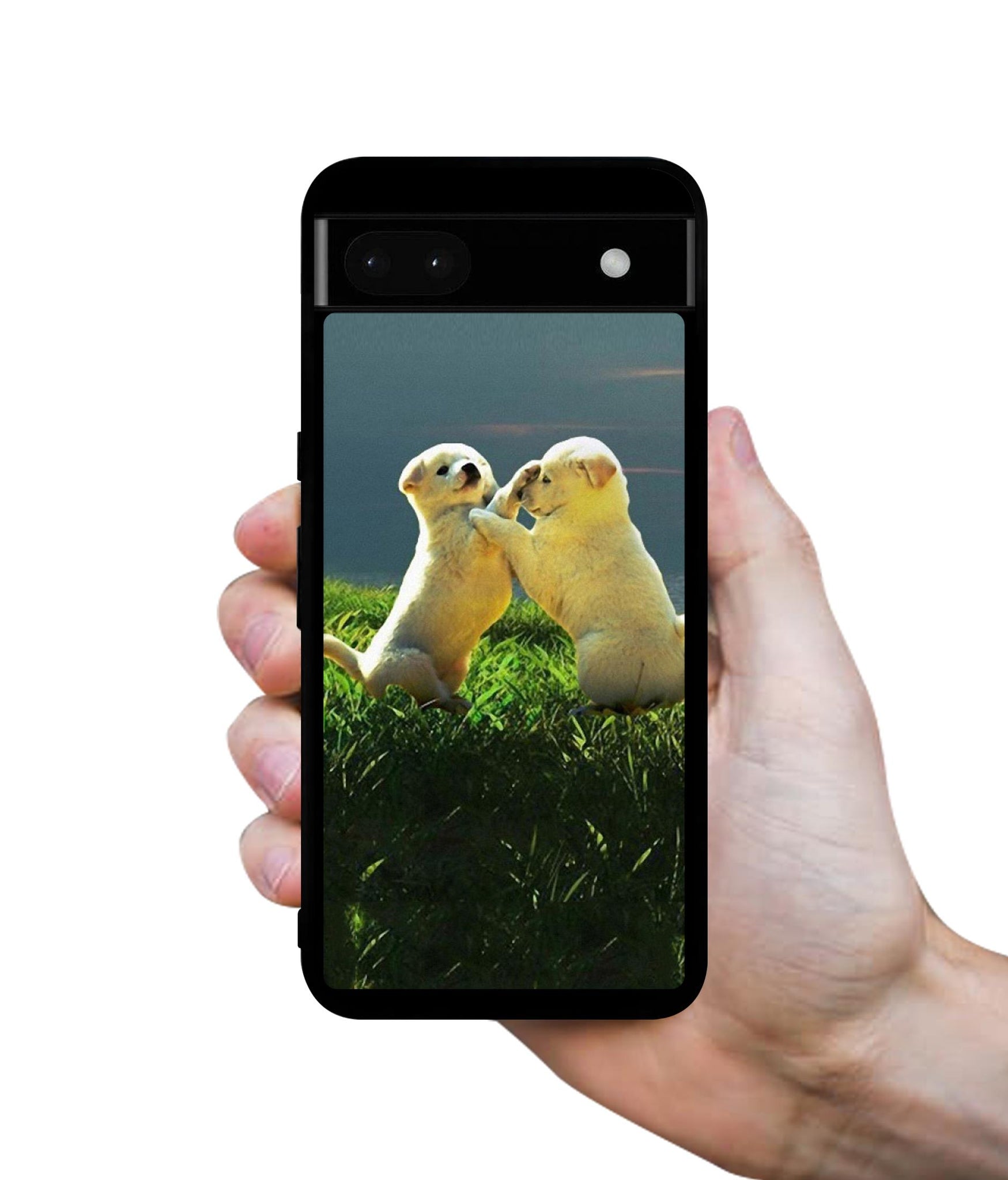Puppy Couple Sunset Designer 2D Printed Back Case Cover for Google Pixel 6a 5G