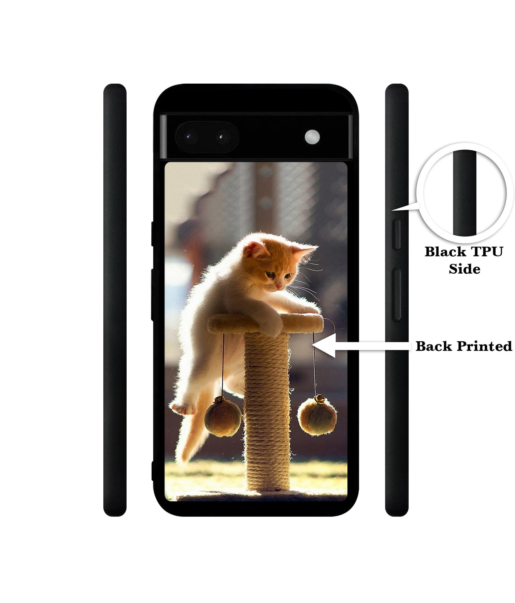 Cat Climbing Designer 2D Printed Back Case Cover for Google Pixel 6a 5G