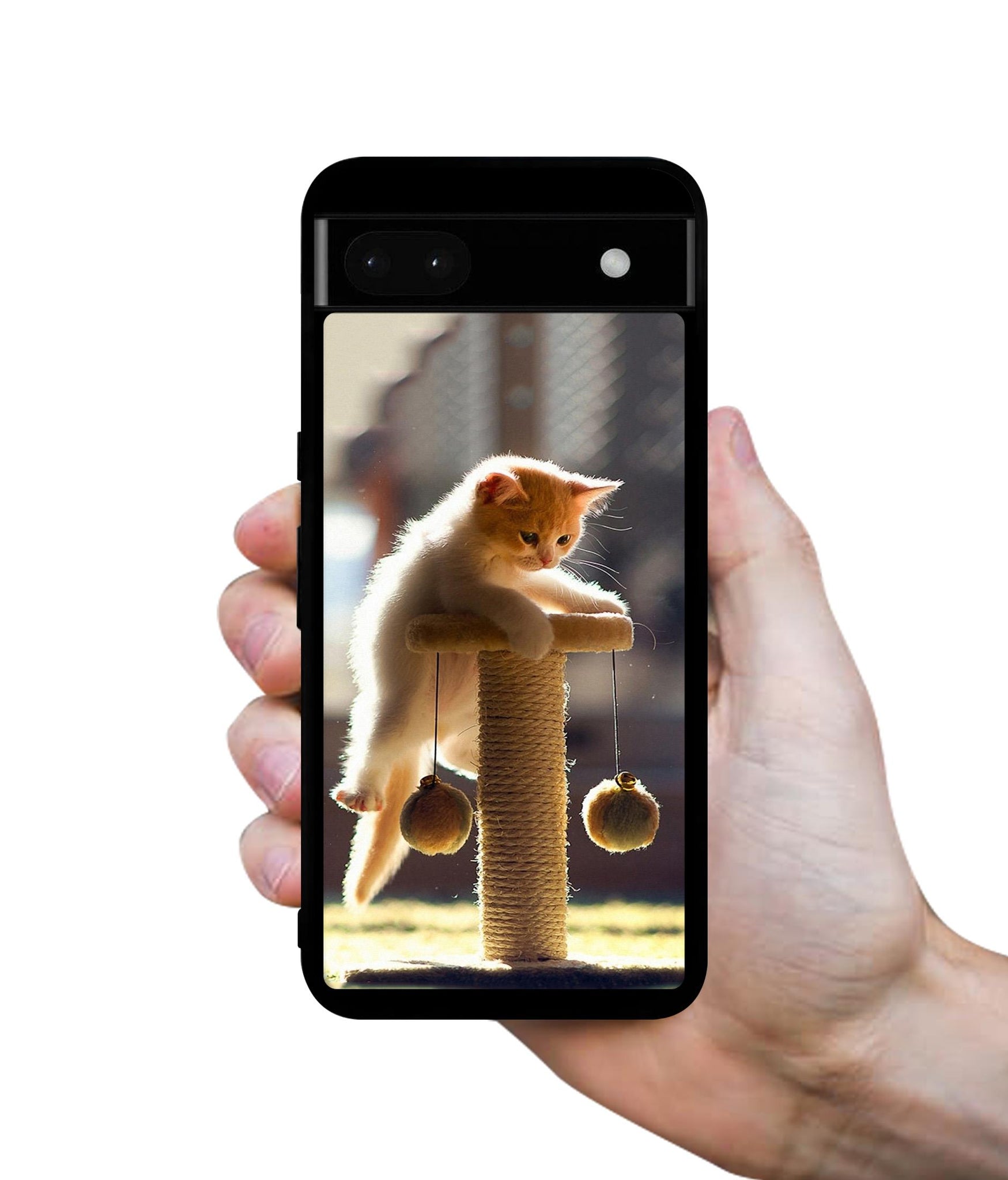 Cat Climbing Designer 2D Printed Back Case Cover for Google Pixel 6a 5G