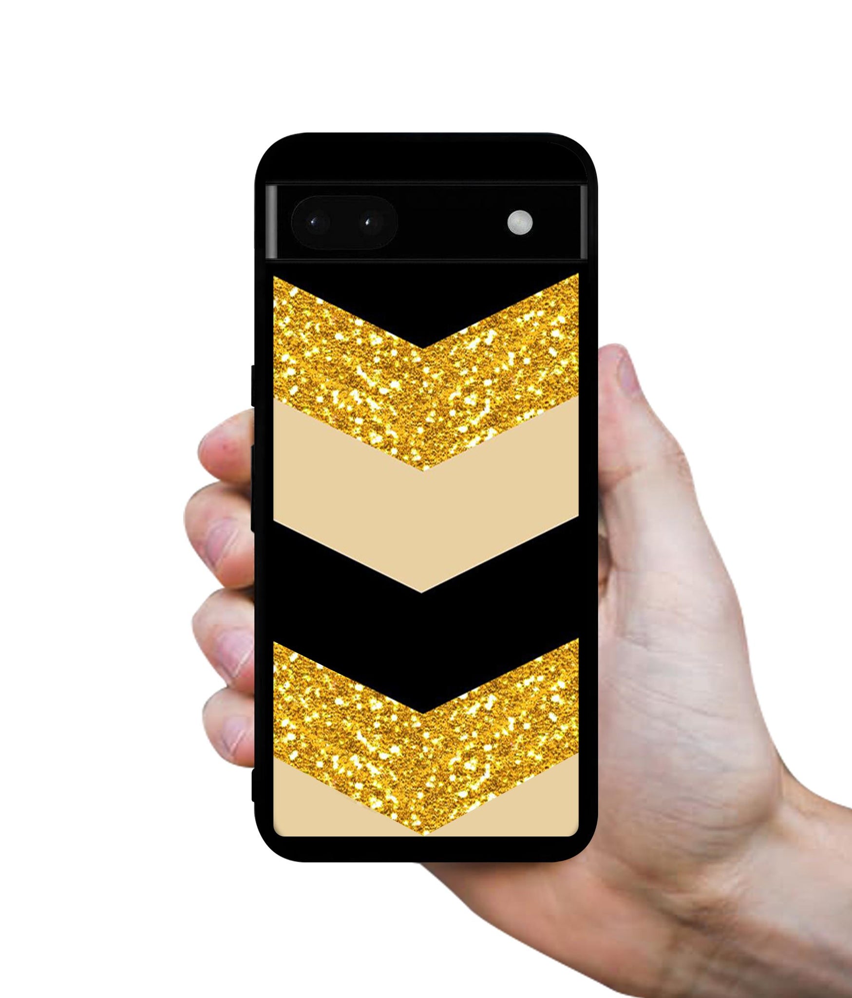 Black & Gold Designer 2D Printed Back Case Cover for Google Pixel 6a 5G