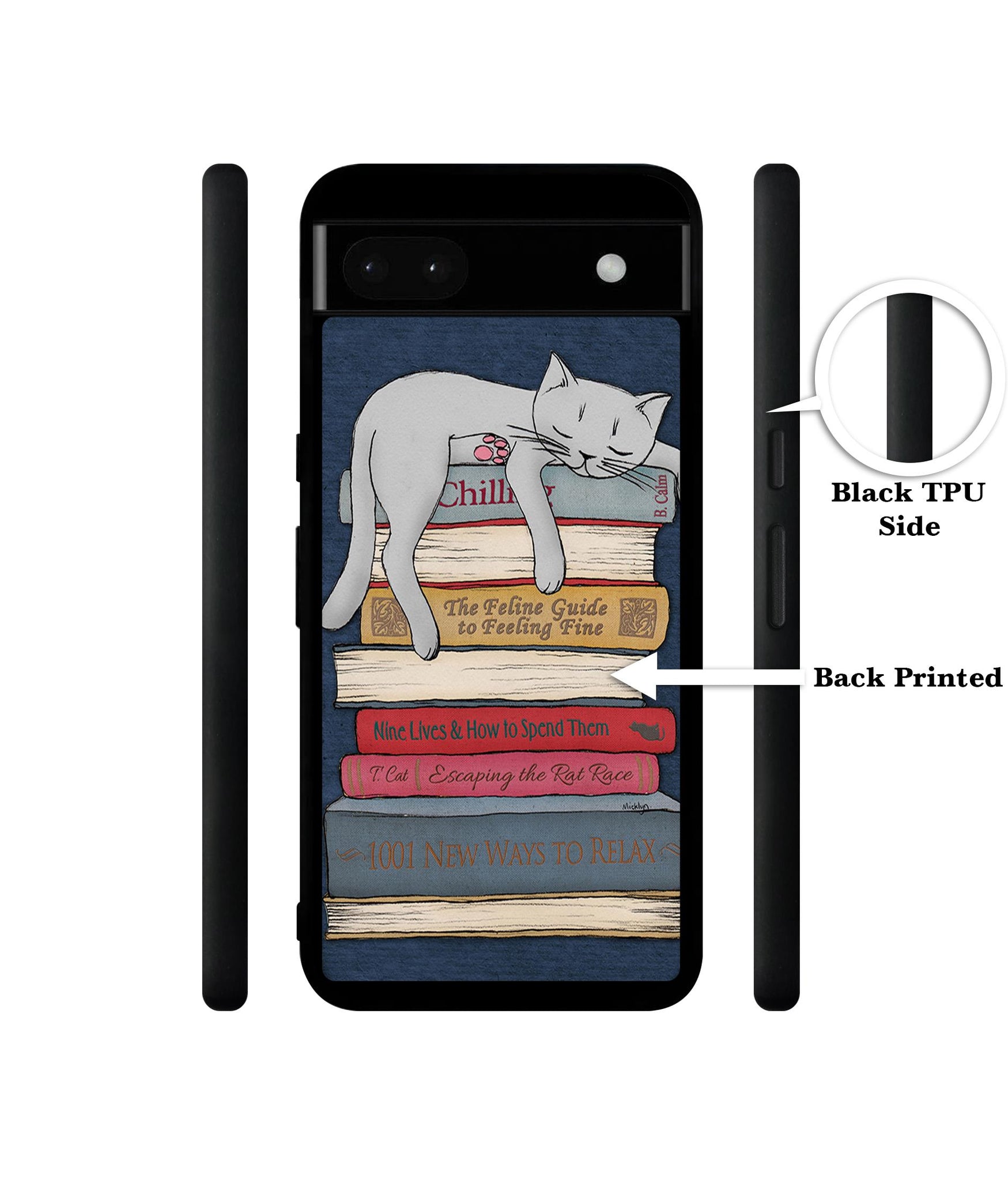 Cat Sleeping On The Books Designer 2D Printed Back Case Cover for Google Pixel 6a 5G