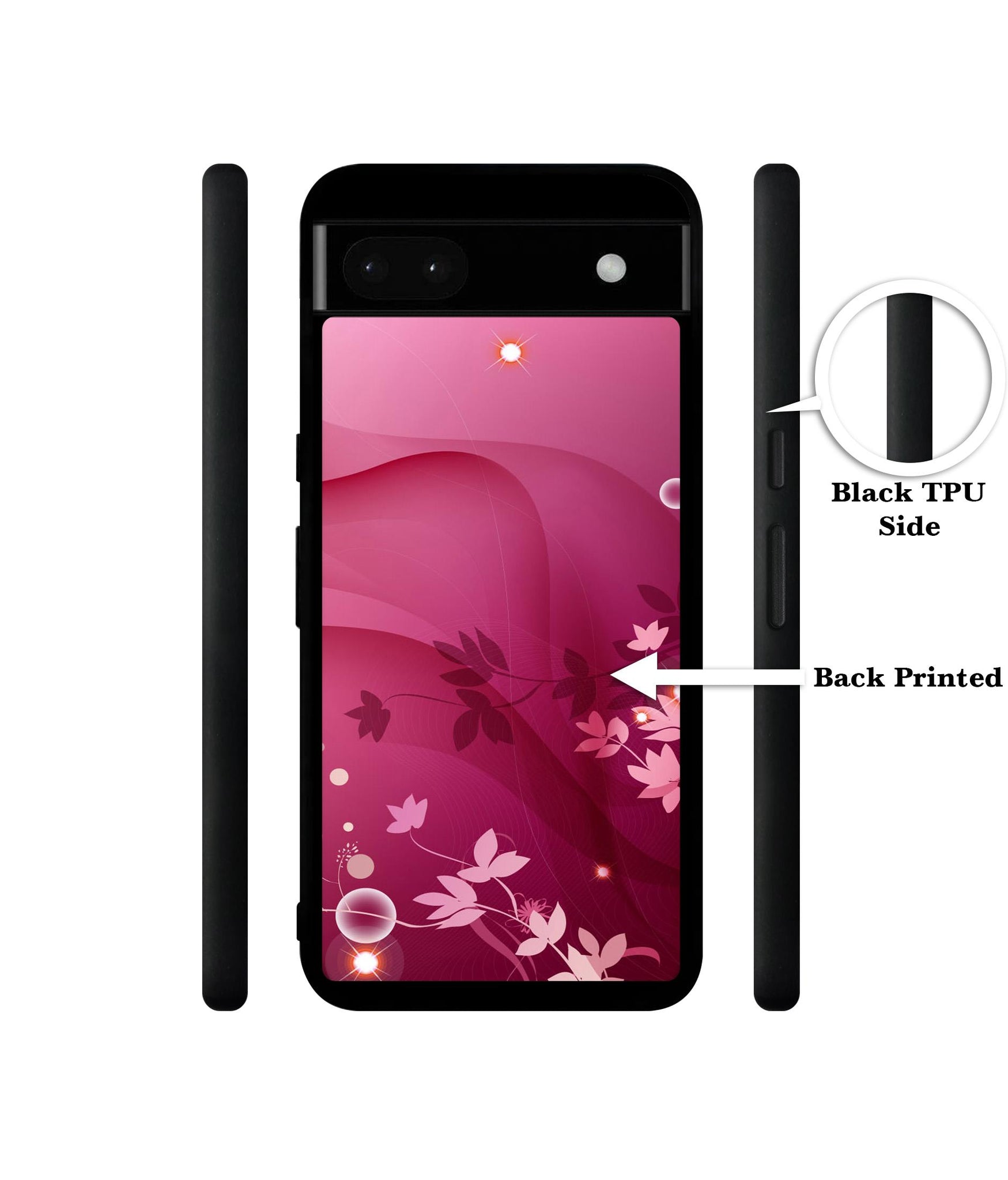 Pink Abstract Designer 2D Printed Back Case Cover for Google Pixel 6a 5G