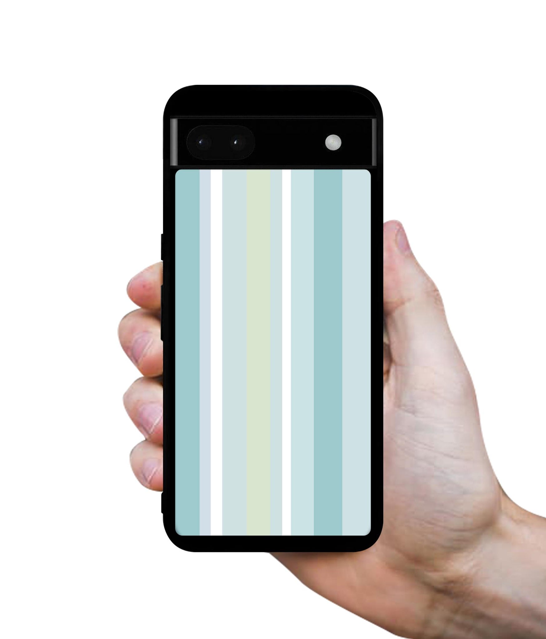 Light Green Stripes Designer 2D Printed Back Case Cover for Google Pixel 6a 5G