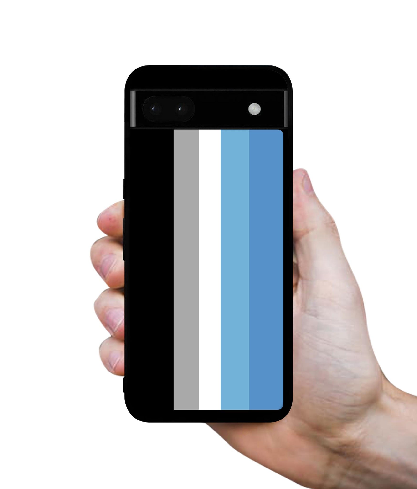 White and Blue Lines Designer 2D Printed Back Case Cover for Google Pixel 6a 5G