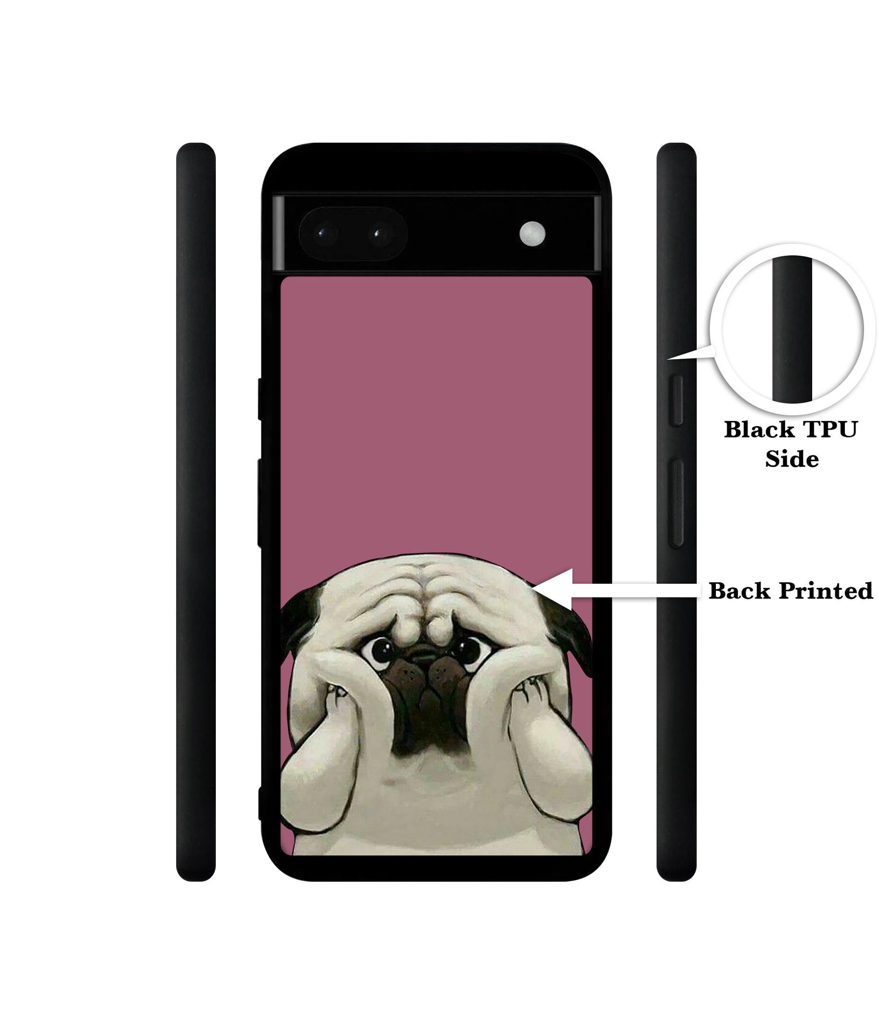 Cute Pug Holding Big Cheeks Designer 2D Printed Back Case Cover for Google Pixel 6a 5G