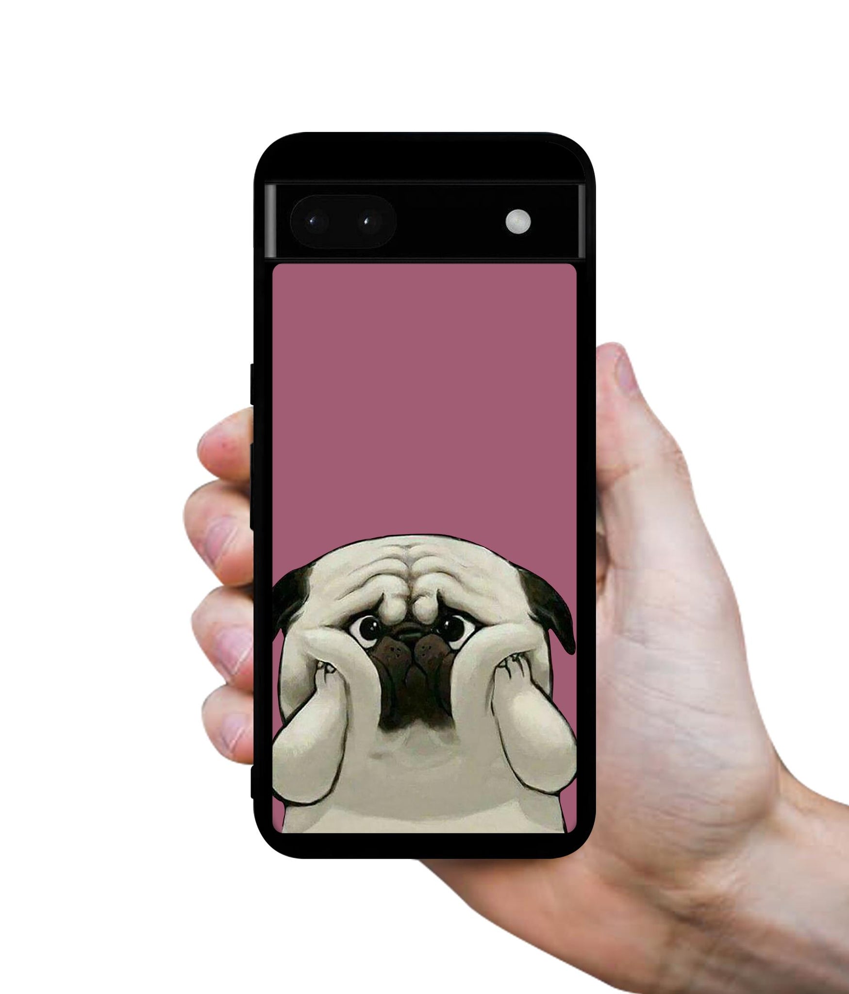 Cute Pug Holding Big Cheeks Designer 2D Printed Back Case Cover for Google Pixel 6a 5G