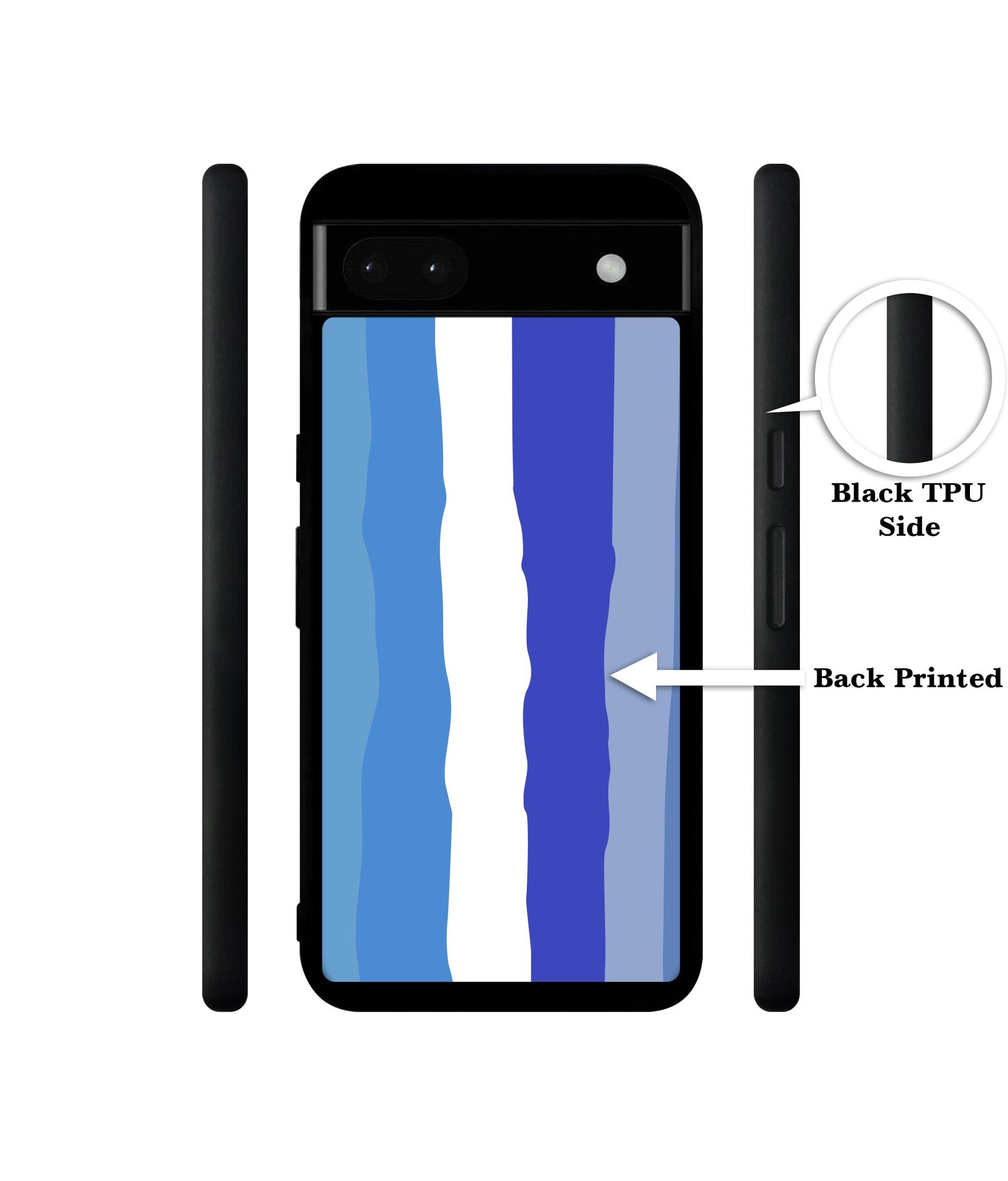 Blue Stripes Rainbow Designer 2D Printed Back Case Cover for Google Pixel 6a 5G