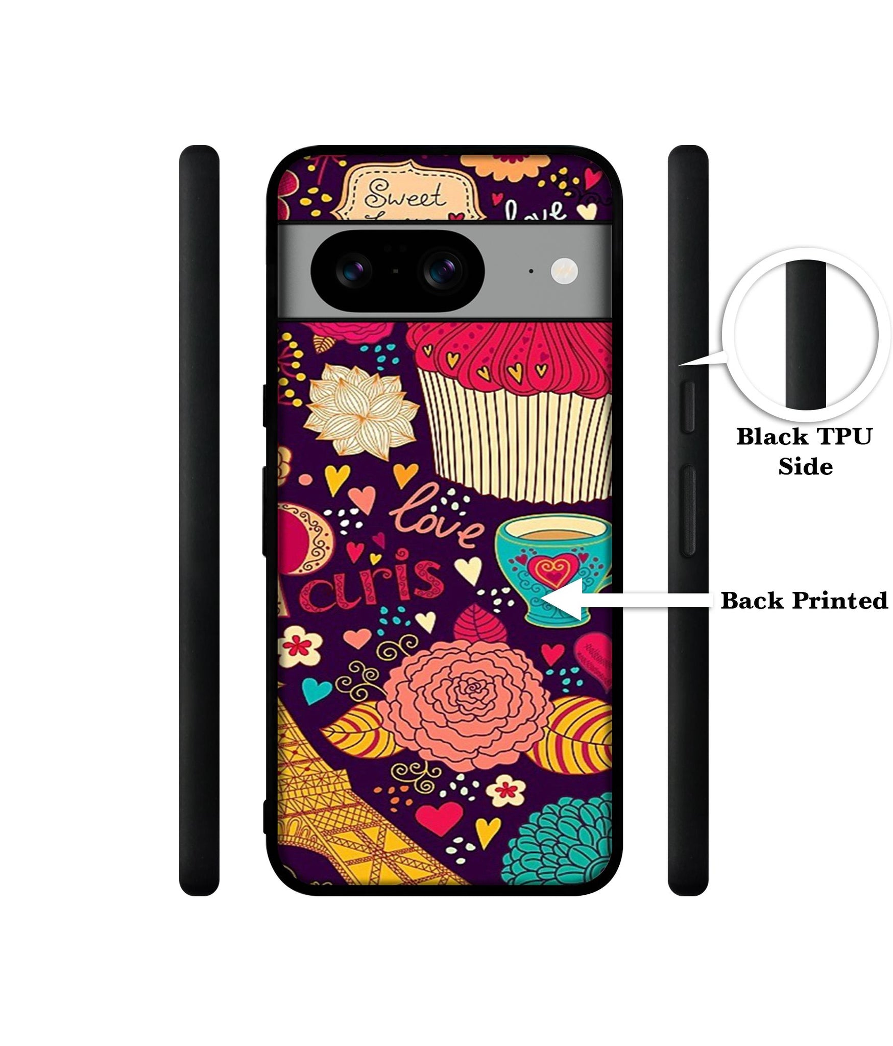 Paris Flower Love Designer 2D Printed Back Case Cover for Google Pixel 8 5G