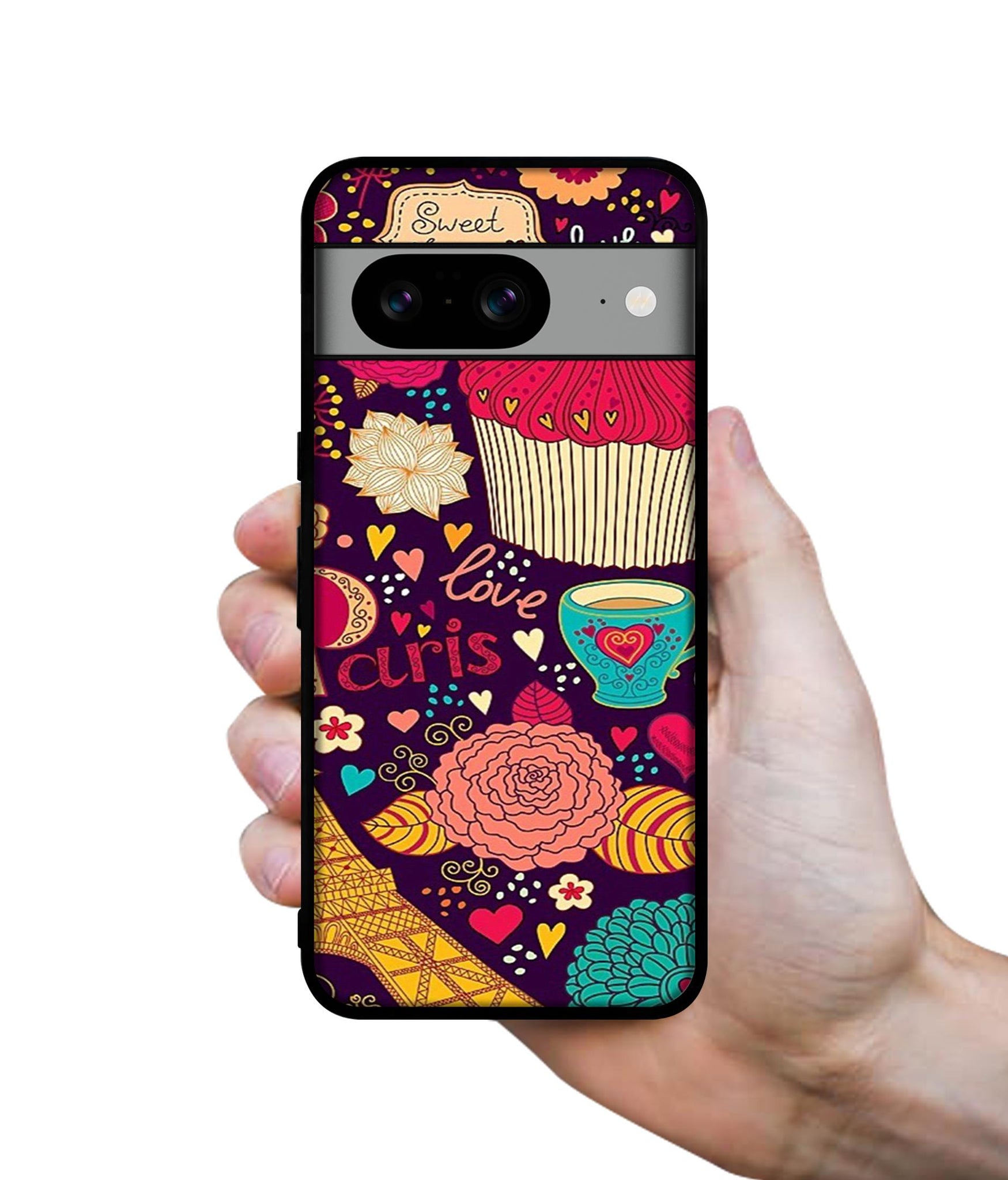 Paris Flower Love Designer 2D Printed Back Case Cover for Google Pixel 8 5G