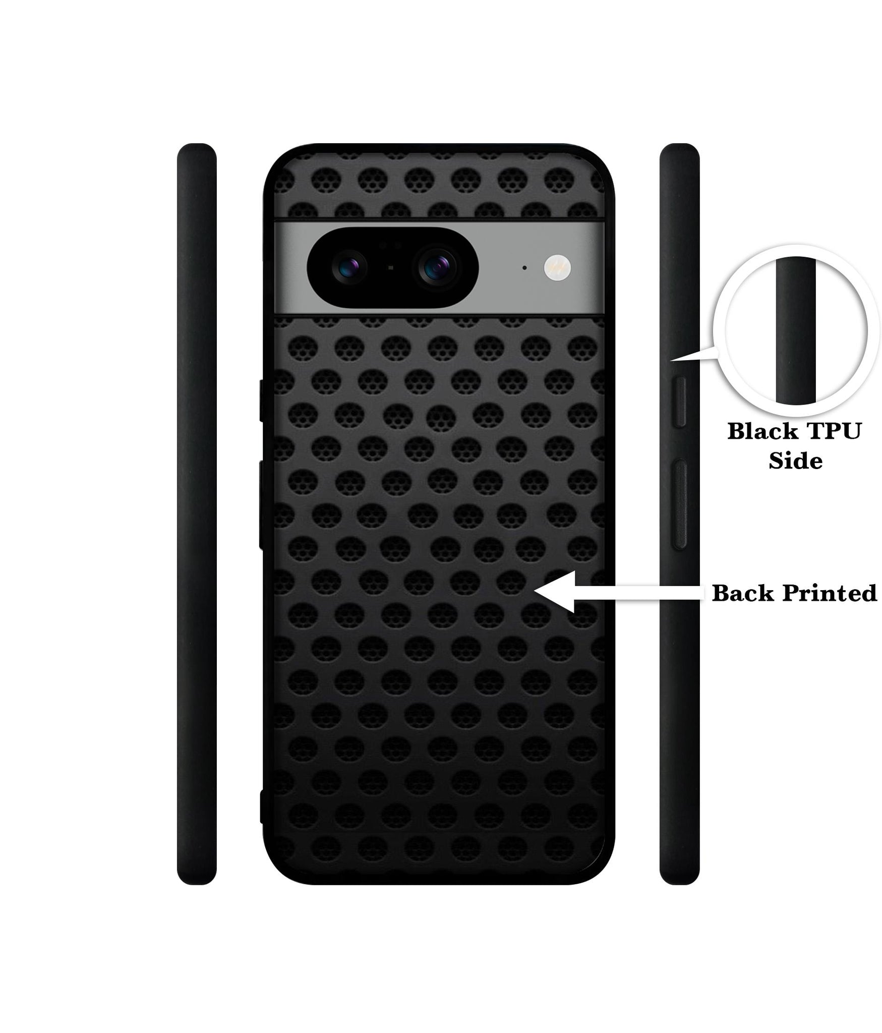 Black Circle Designer 2D Printed Back Case Cover for Google Pixel 8 5G