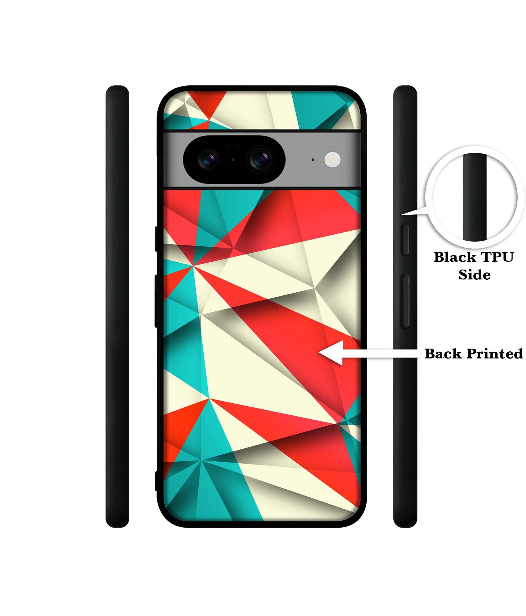 Red Blue White Pattern Designer 2D Printed Back Case Cover for Google Pixel 8 5G