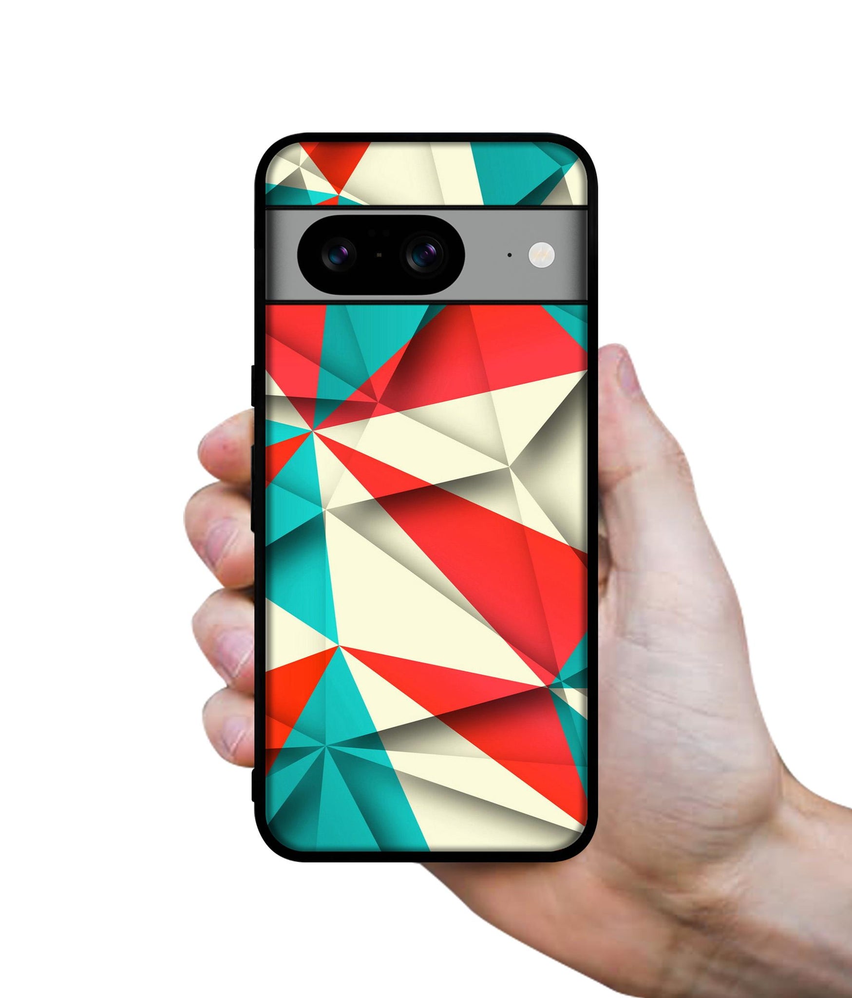 Red Blue White Pattern Designer 2D Printed Back Case Cover for Google Pixel 8 5G
