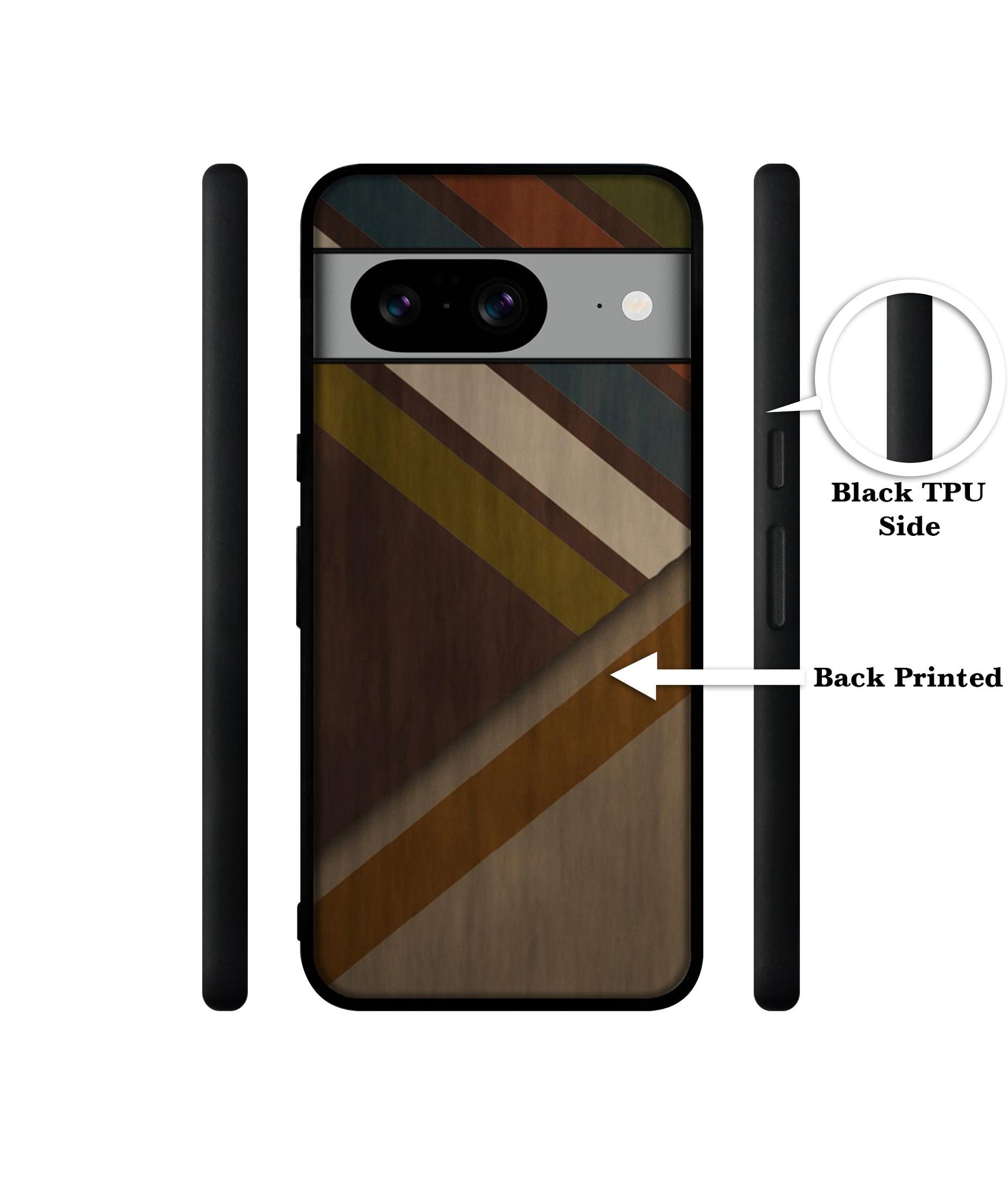 Colorful Wooden Pattern Designer 2D Printed Back Case Cover for Google Pixel 8 5G