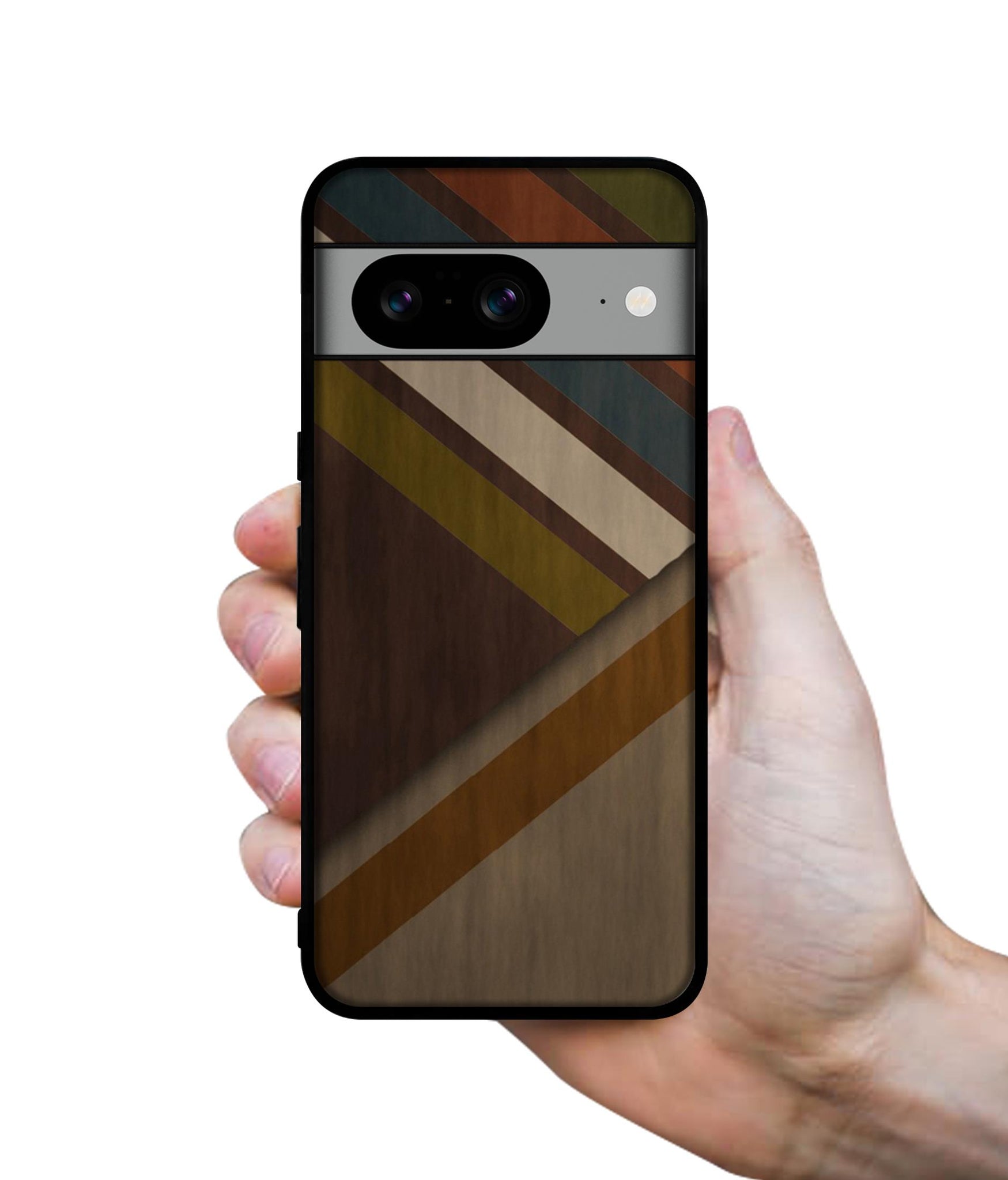 Colorful Wooden Pattern Designer 2D Printed Back Case Cover for Google Pixel 8 5G