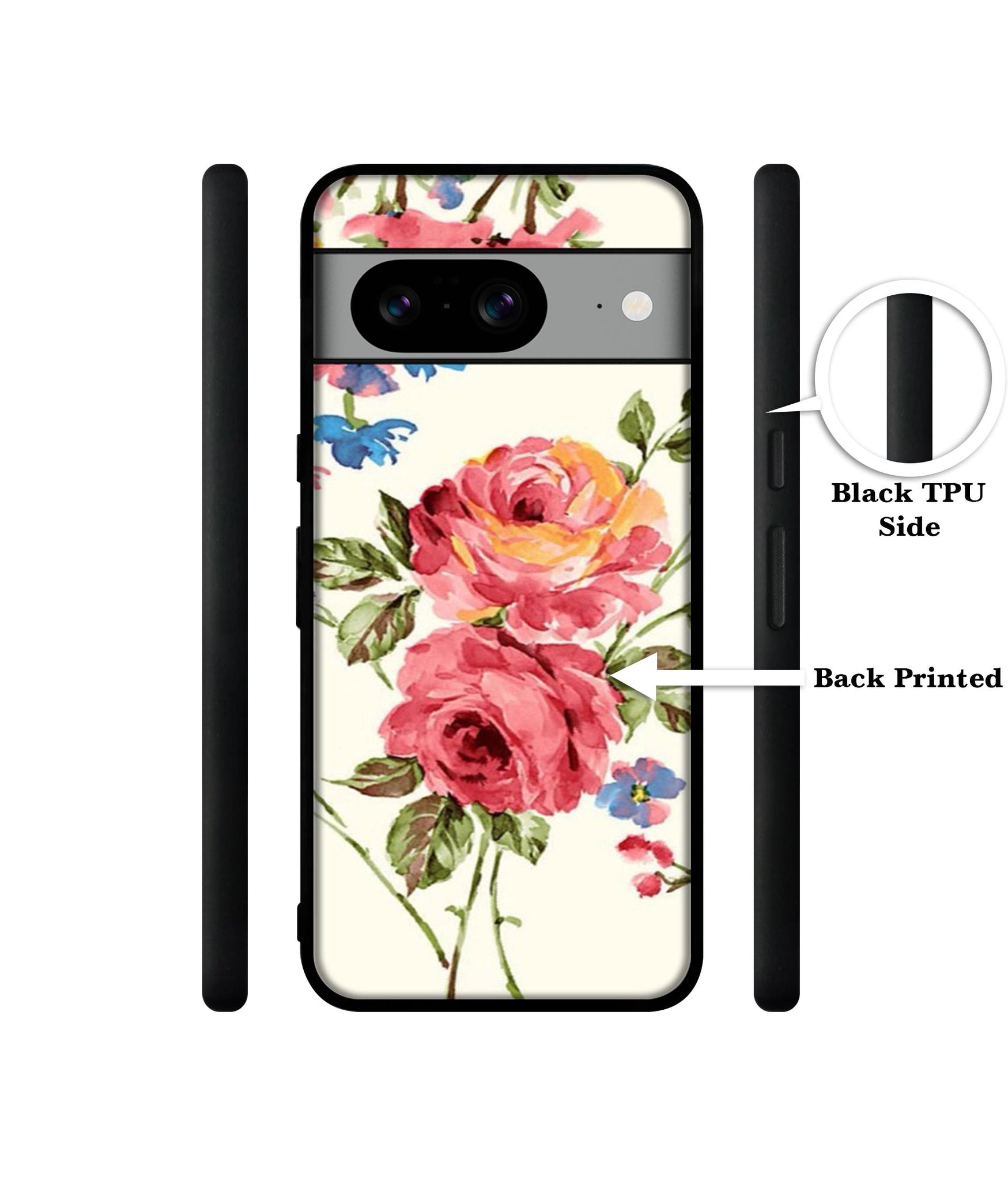 Vintage Painting Flower Designer 2D Printed Back Case Cover for Google Pixel 8 5G