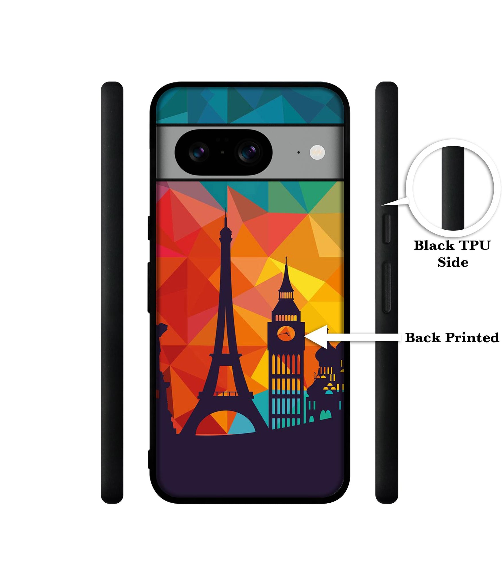 Colored Paris Designer 2D Printed Back Case Cover for Google Pixel 8 5G