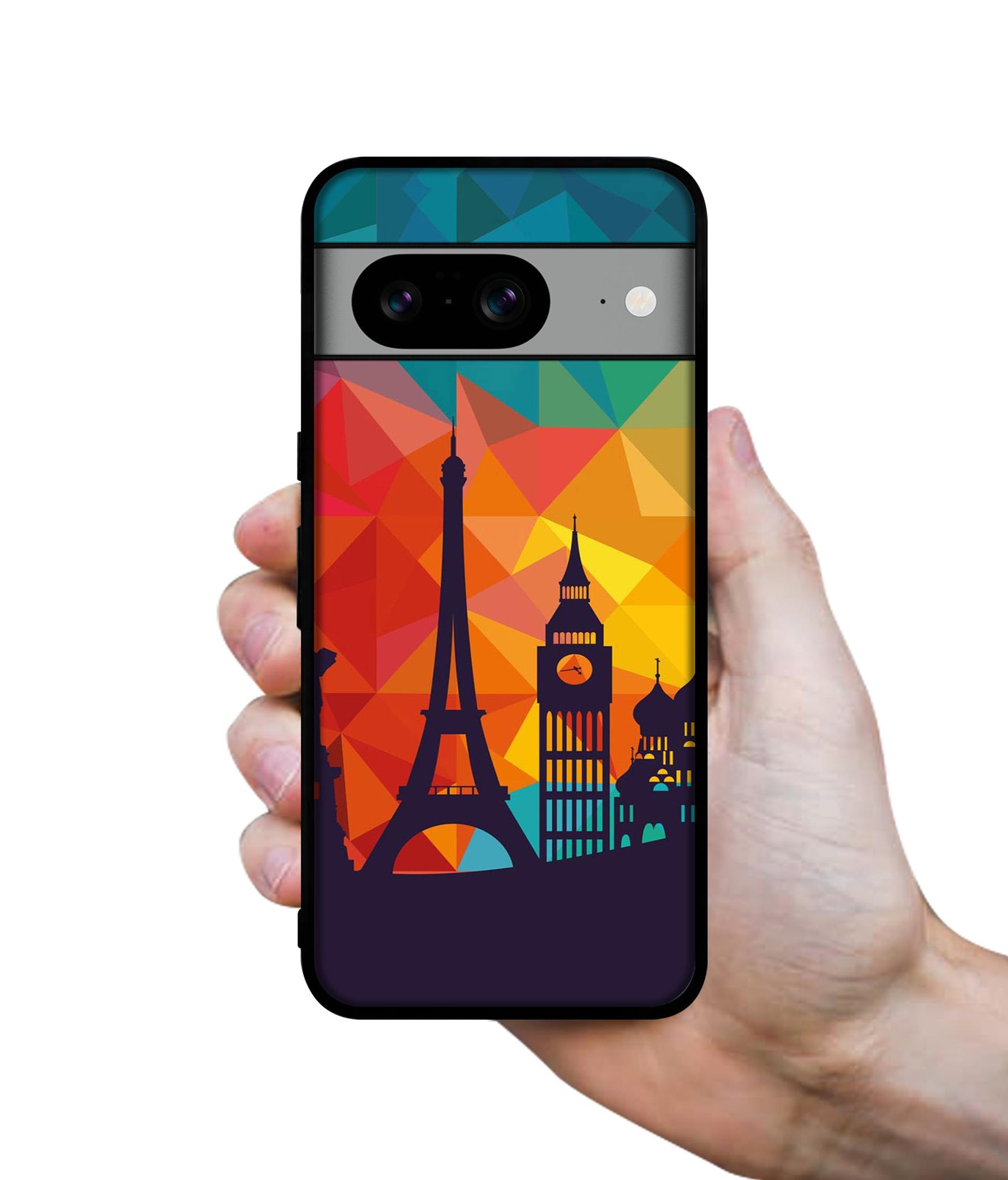 Colored Paris Designer 2D Printed Back Case Cover for Google Pixel 8 5G