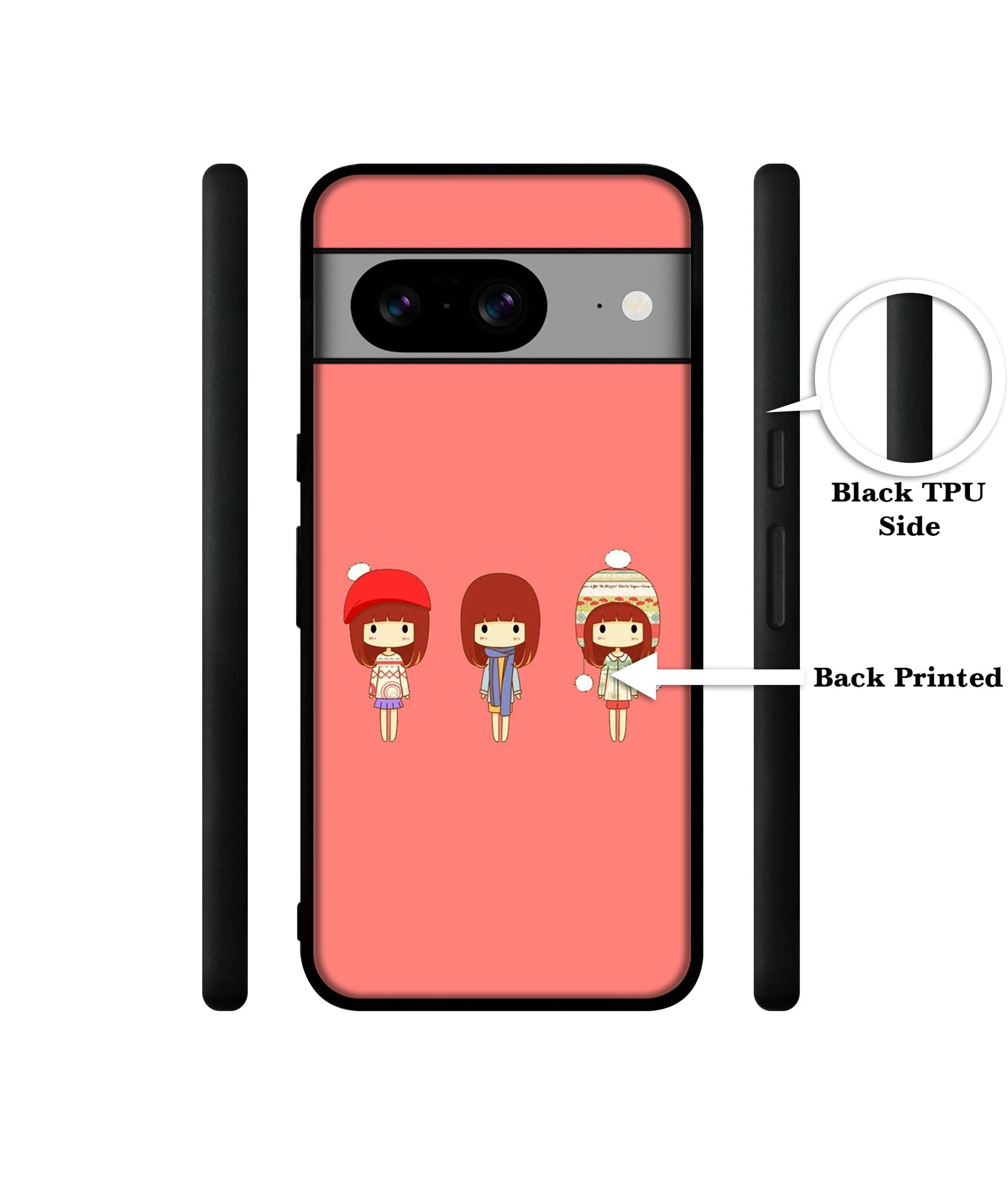 Cute Girls Designer 2D Printed Back Case Cover for Google Pixel 8 5G
