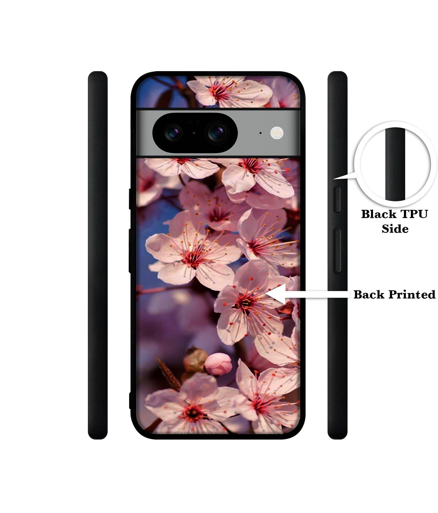 Pink Flowers Pattern Designer 2D Printed Back Case Cover for Google Pixel 8 5G