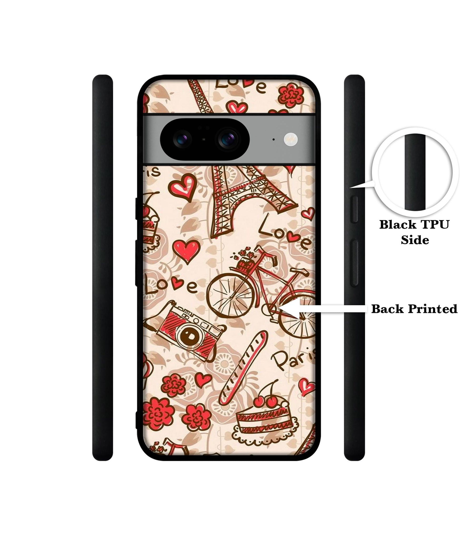 Vintage Paris Designer 2D Printed Back Case Cover for Google Pixel 8 5G