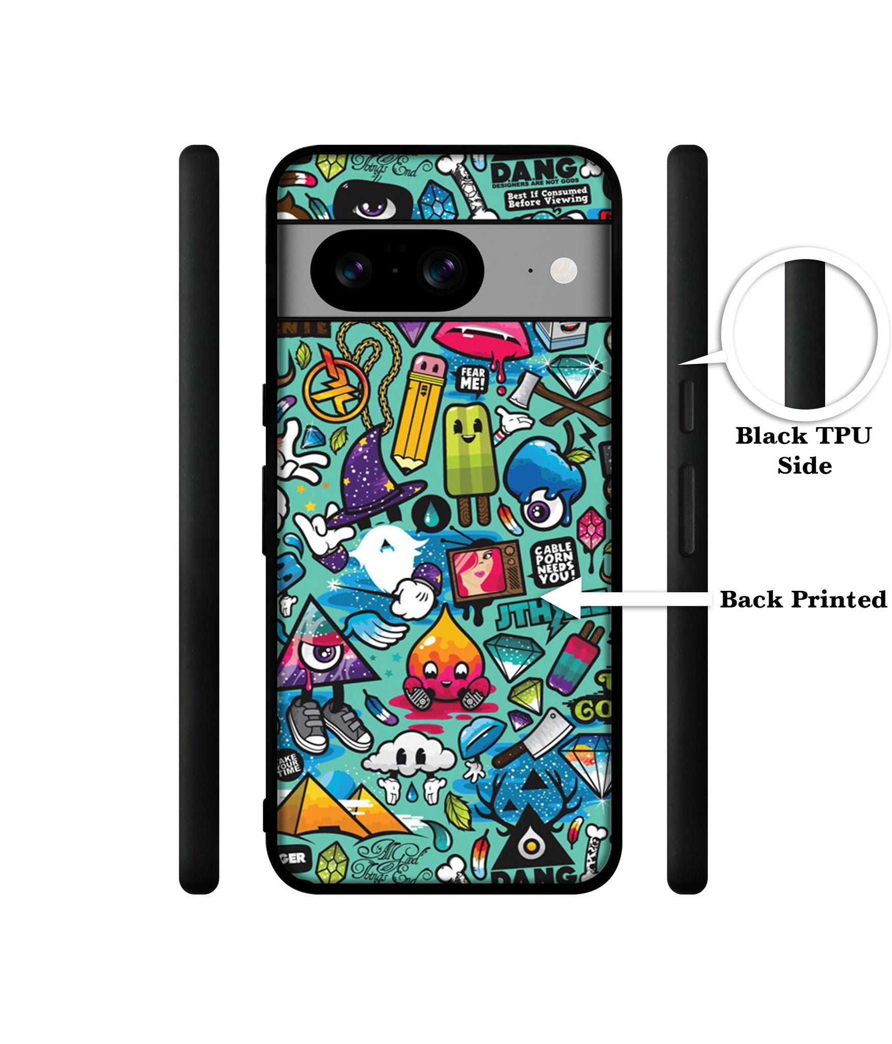 Crazy Designer 2D Printed Back Case Cover for Google Pixel 8 5G