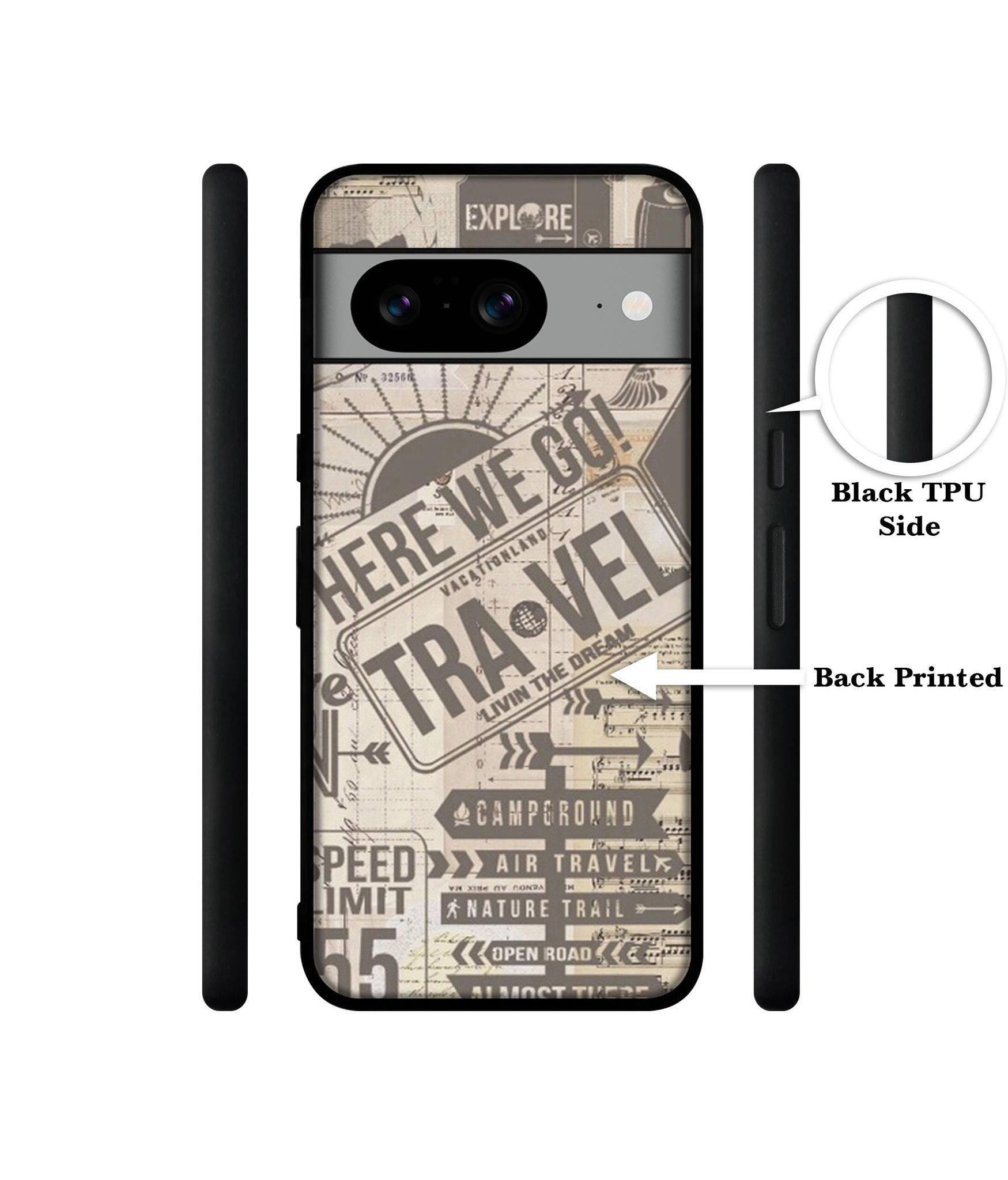 Travel Designer 2D Printed Back Case Cover for Google Pixel 8 5G