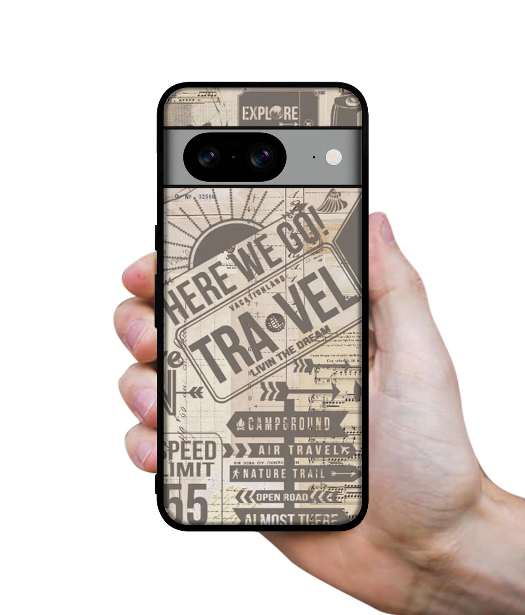 Travel Designer 2D Printed Back Case Cover for Google Pixel 8 5G