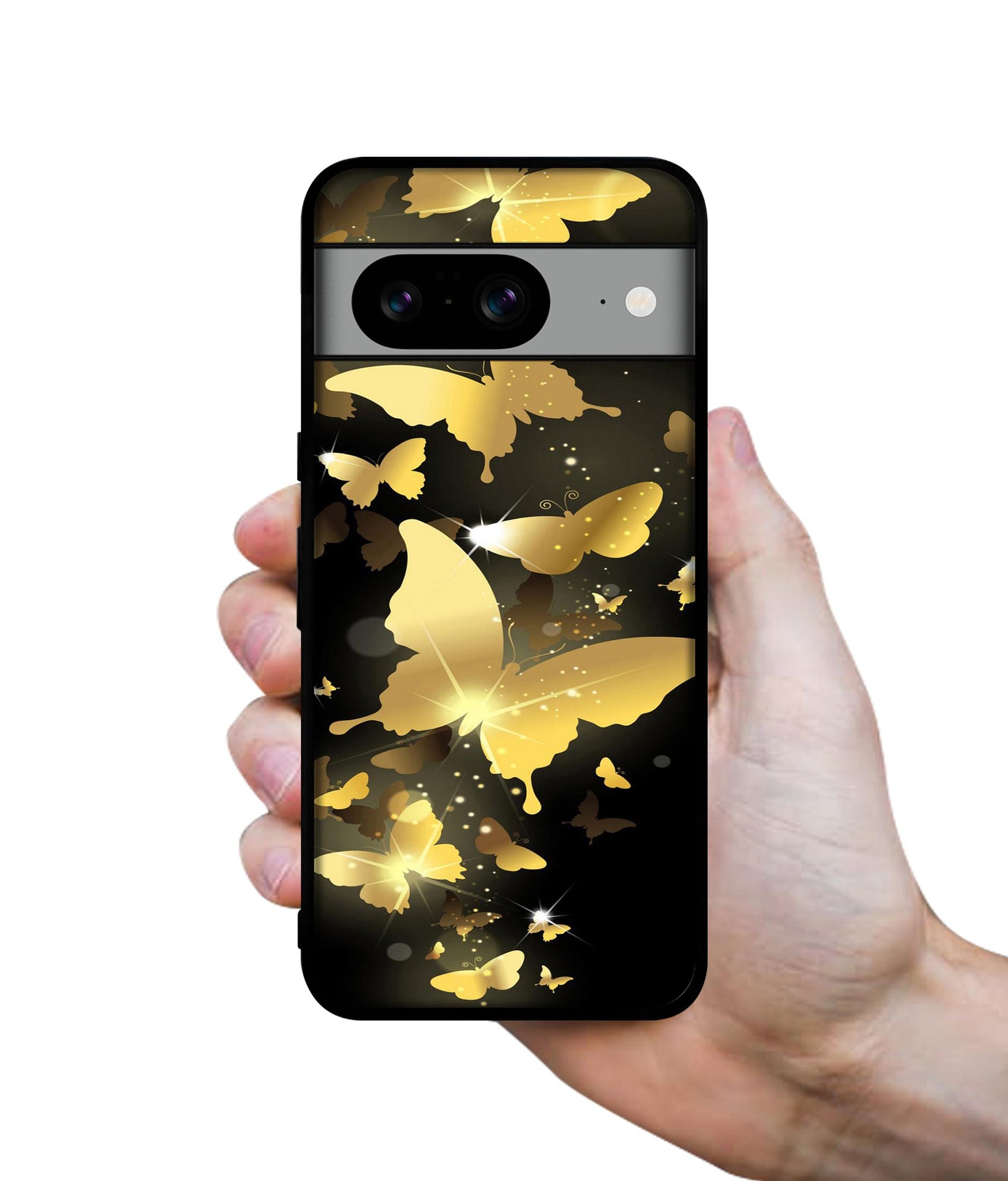 Golden Butterfly Pattern Designer 2D Printed Back Case Cover for Google Pixel 8 5G