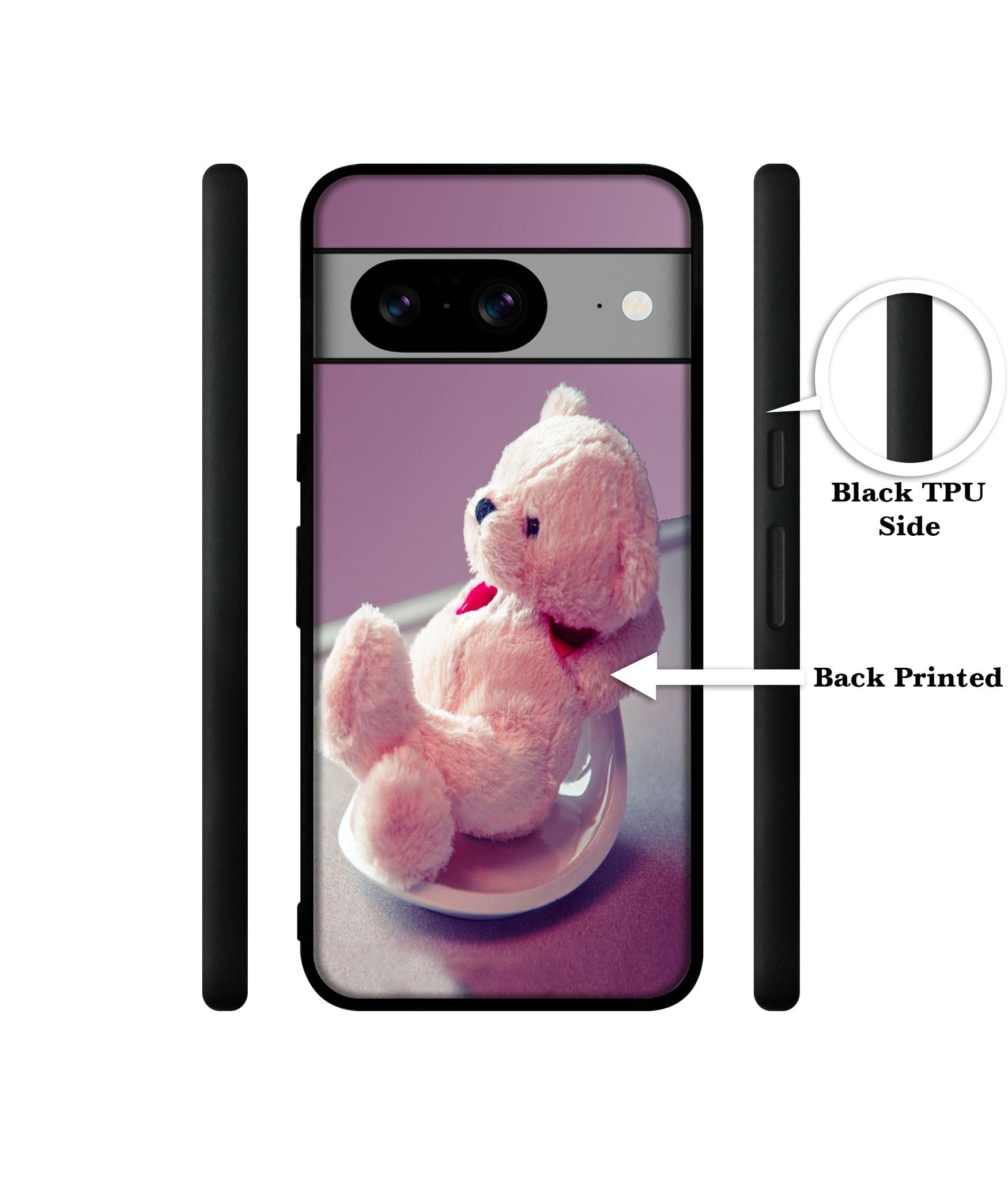 Cute Teddy Bear Designer 2D Printed Back Case Cover for Google Pixel 8 5G