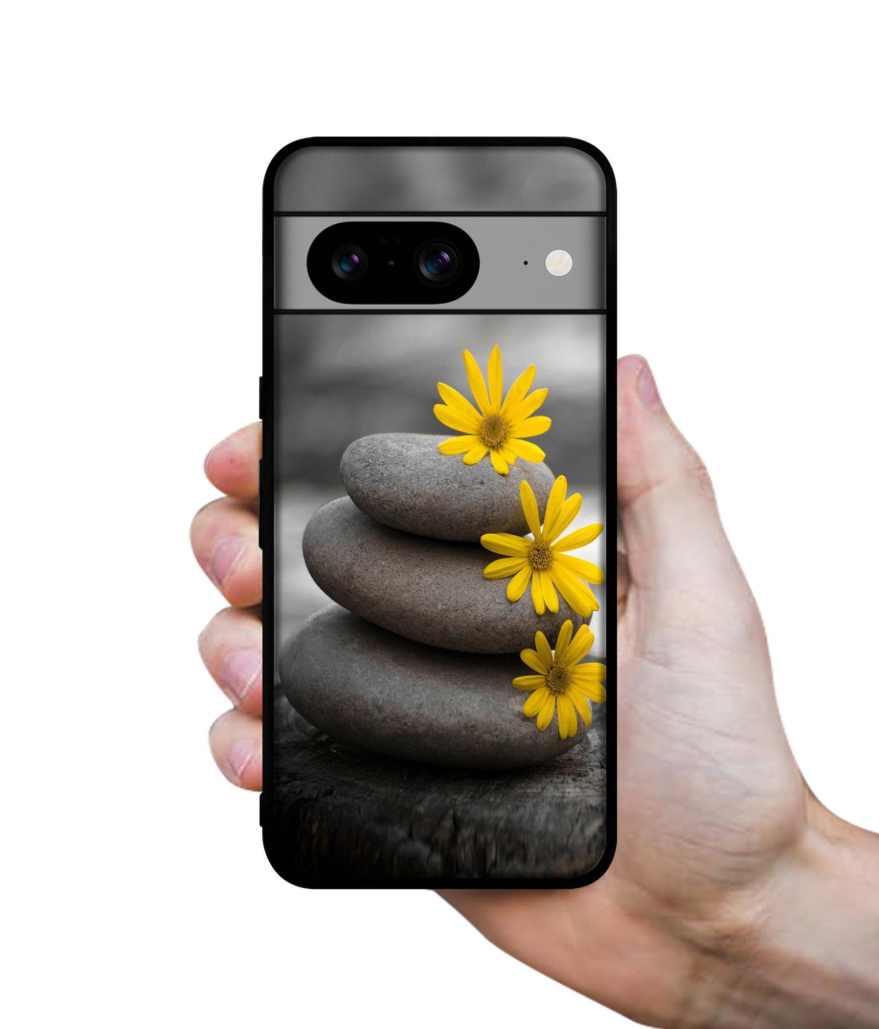 Stones And Flower Designer 2D Printed Back Case Cover for Google Pixel 8 5G