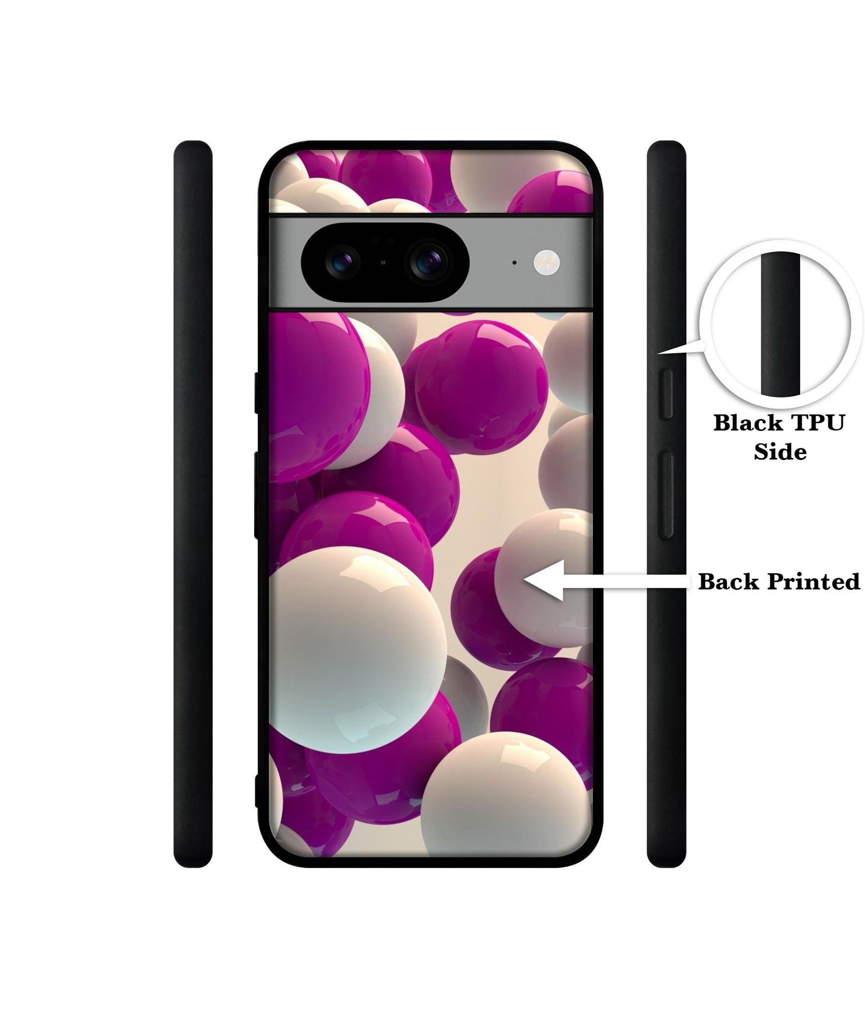 3D Balloons Designer 2D Printed Back Case Cover for Google Pixel 8 5G