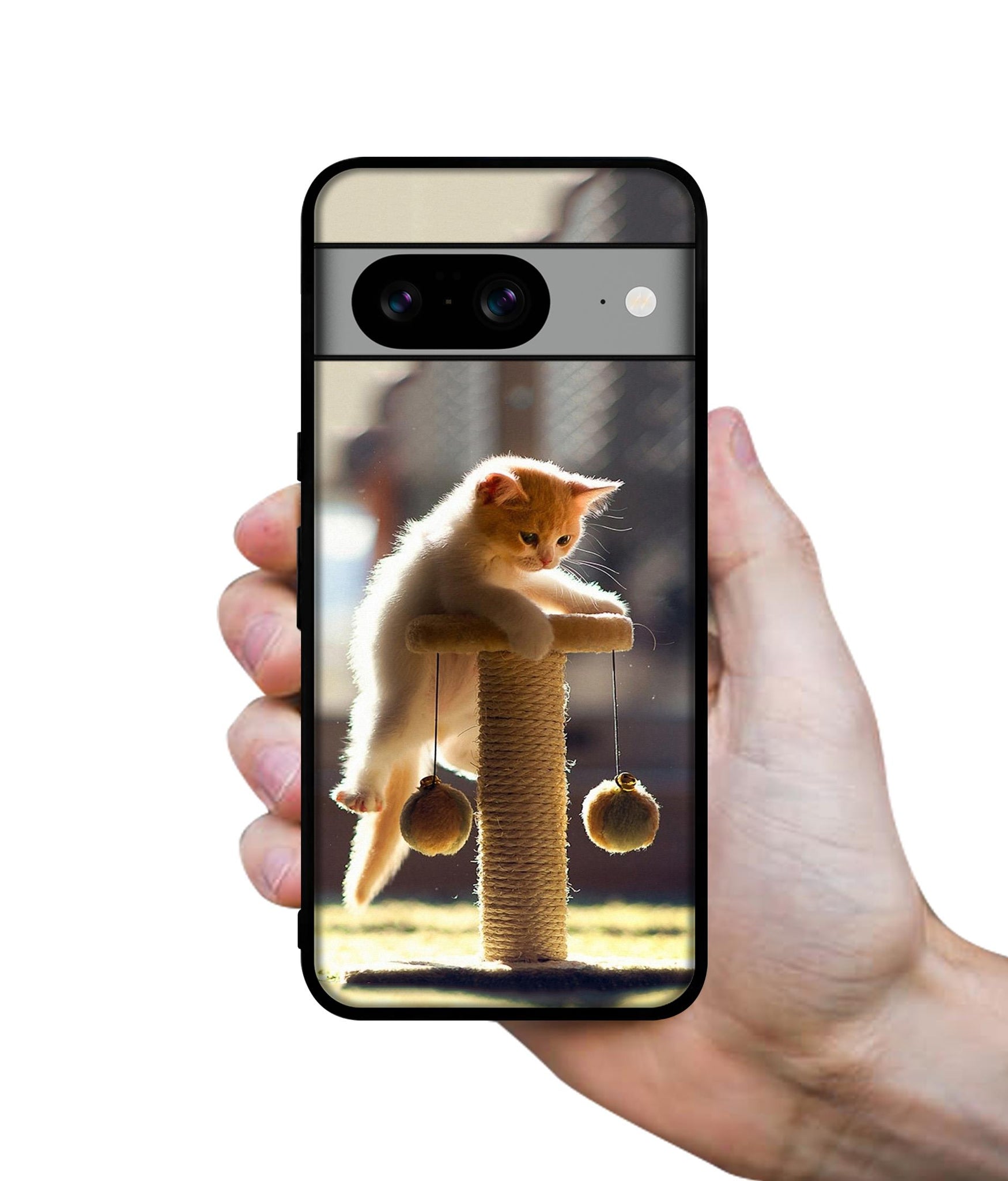 Cat Climbing Designer 2D Printed Back Case Cover for Google Pixel 8 5G