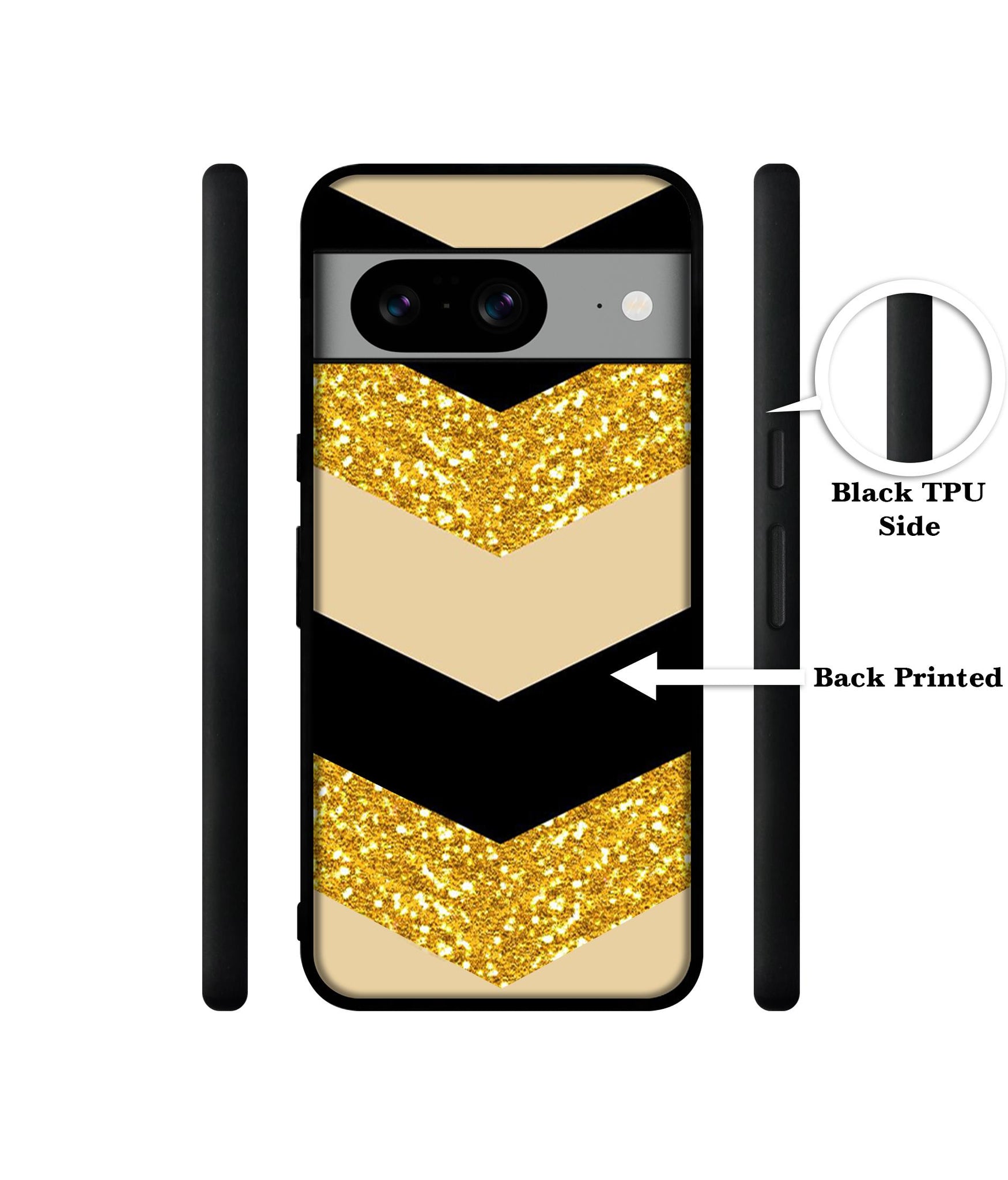Black & Gold Designer 2D Printed Back Case Cover for Google Pixel 8 5G