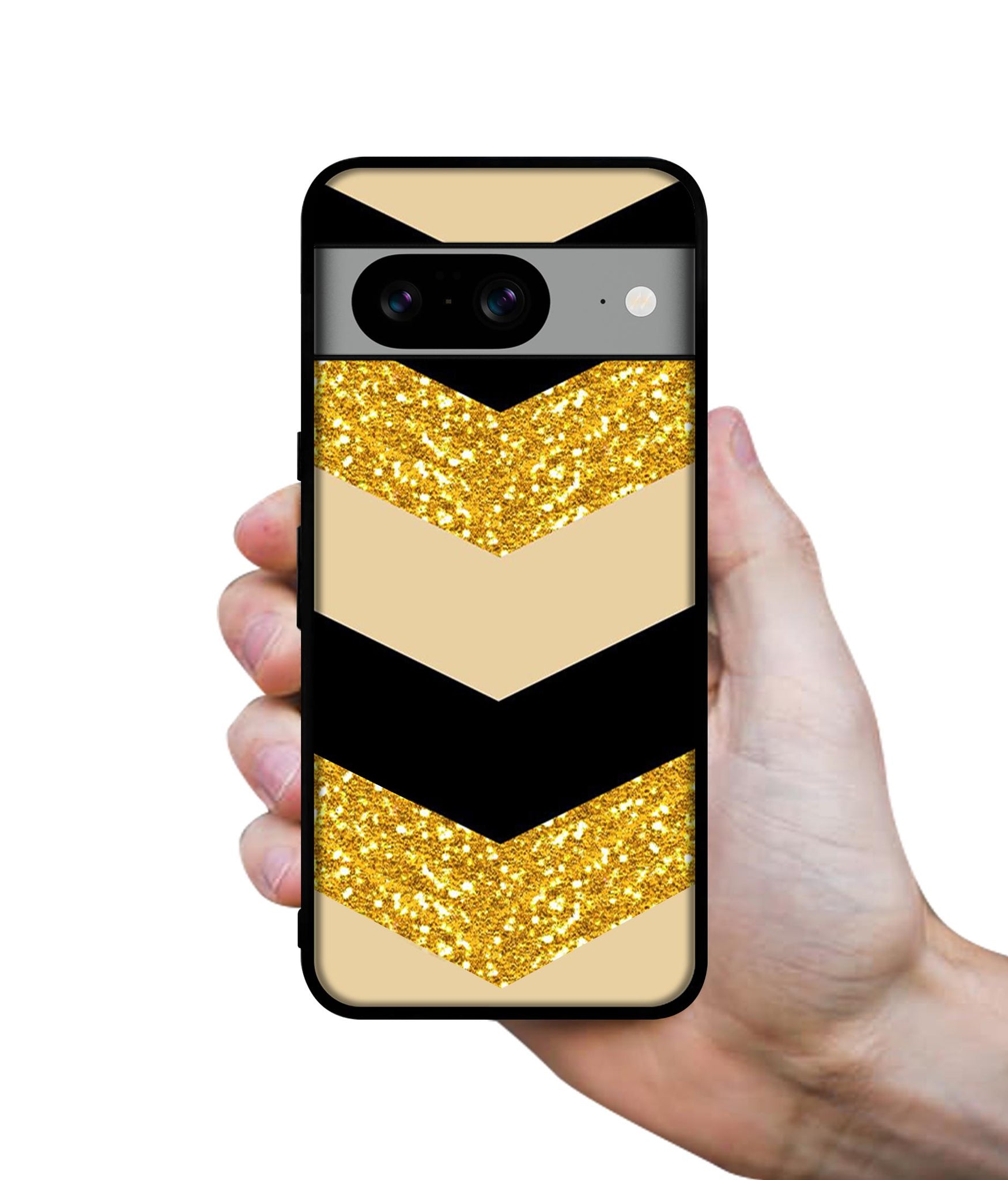 Black & Gold Designer 2D Printed Back Case Cover for Google Pixel 8 5G