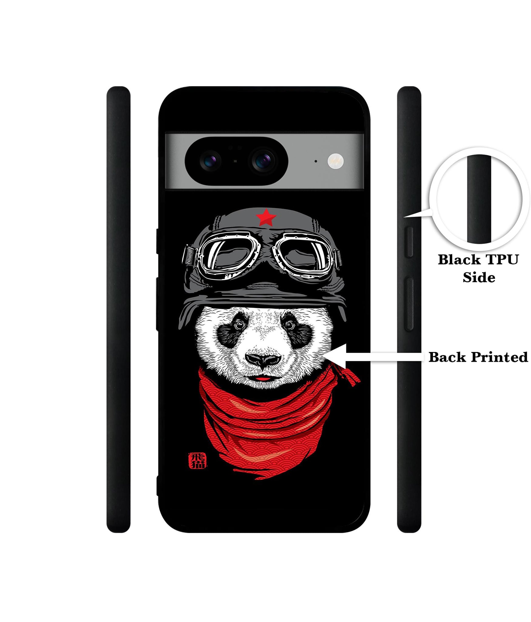Biker Panda Designer 2D Printed Back Case Cover for Google Pixel 8 5G