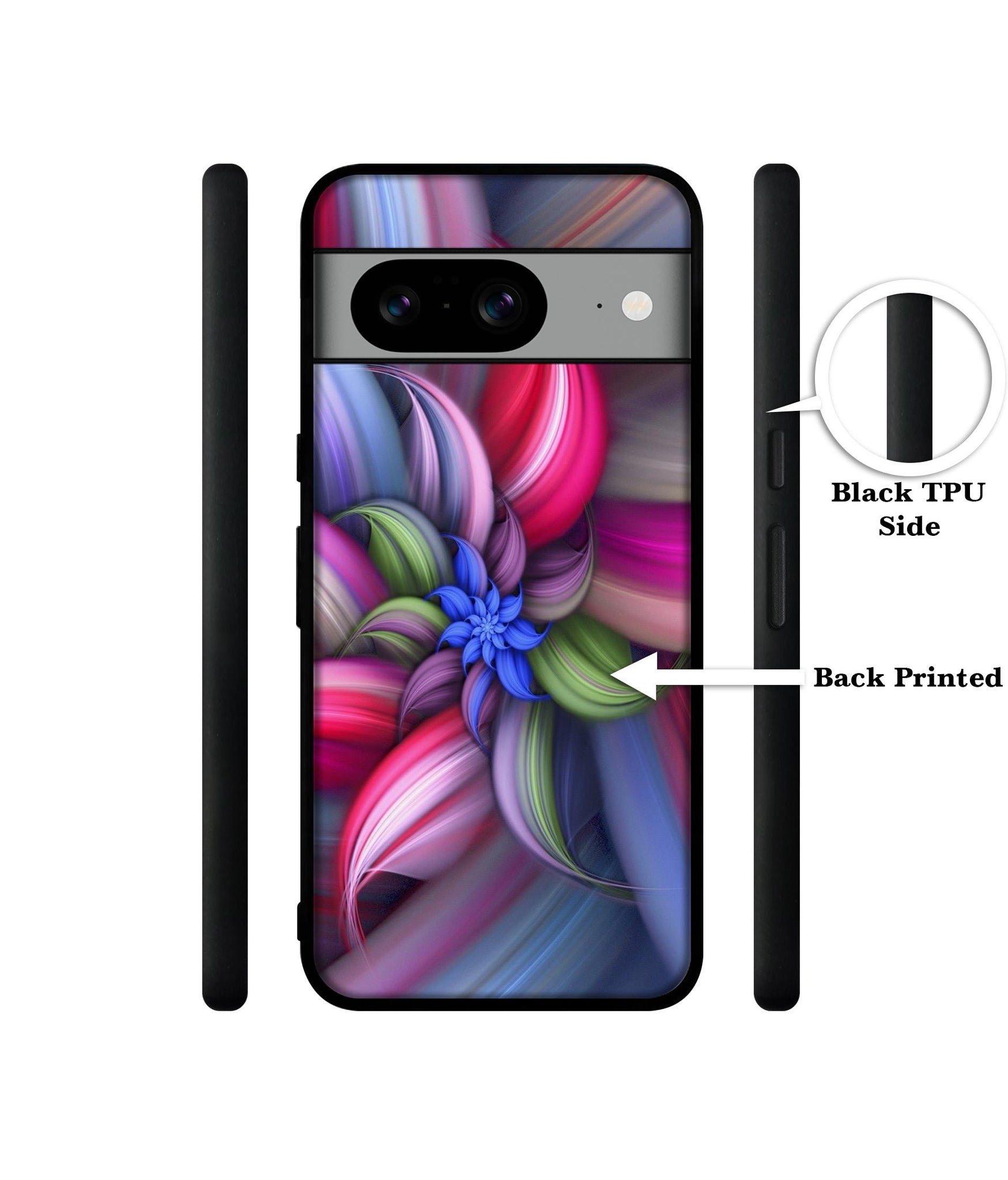Colorful Flower Designer 2D Printed Back Case Cover for Google Pixel 8 5G