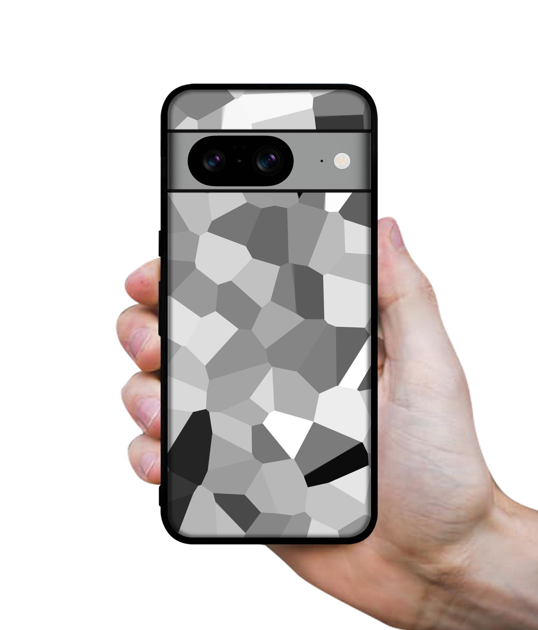 Black & White Mathematical Shape Designer 2D Printed Back Case Cover for Google Pixel 8 5G