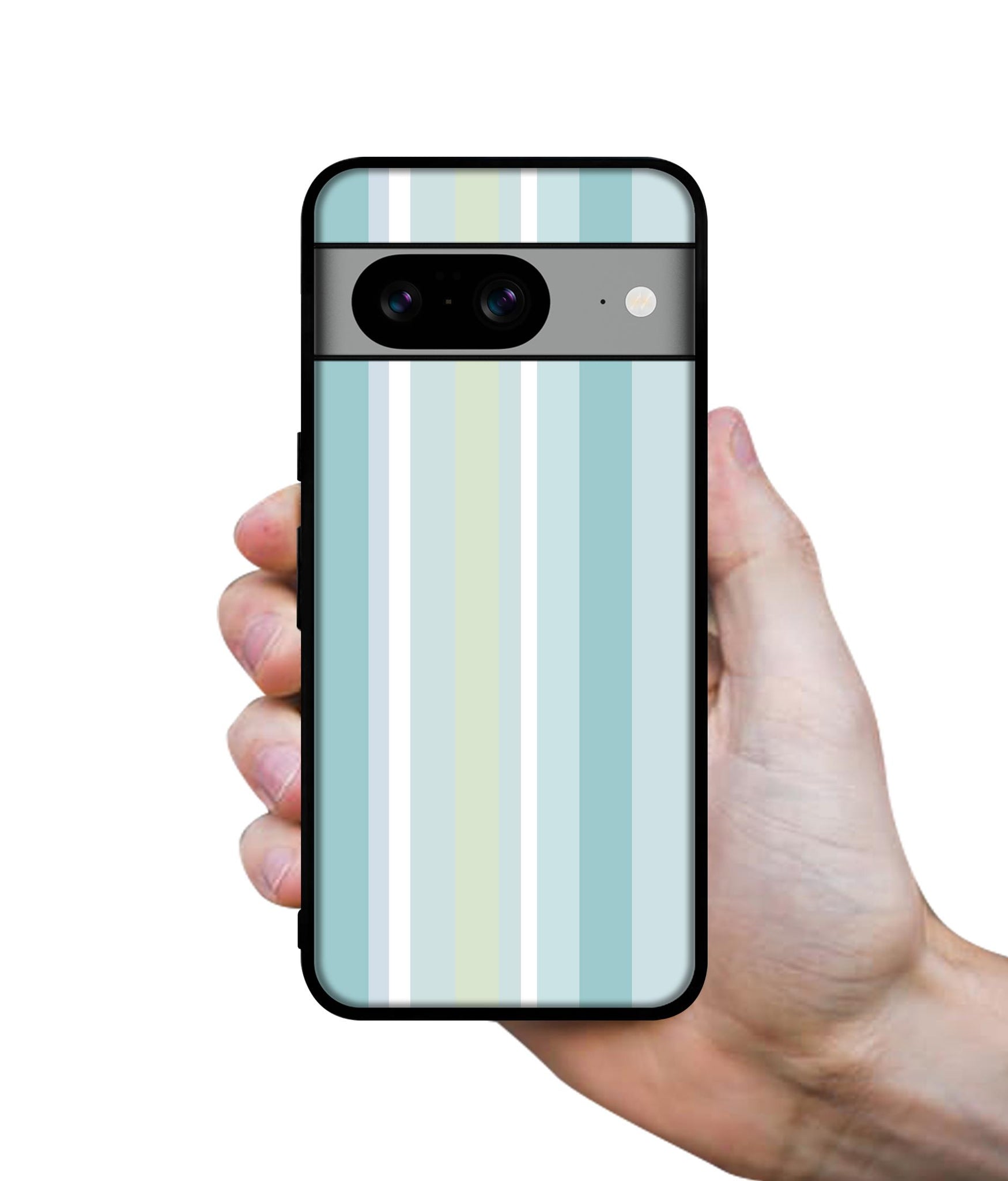 Light Green Stripes Designer 2D Printed Back Case Cover for Google Pixel 8 5G