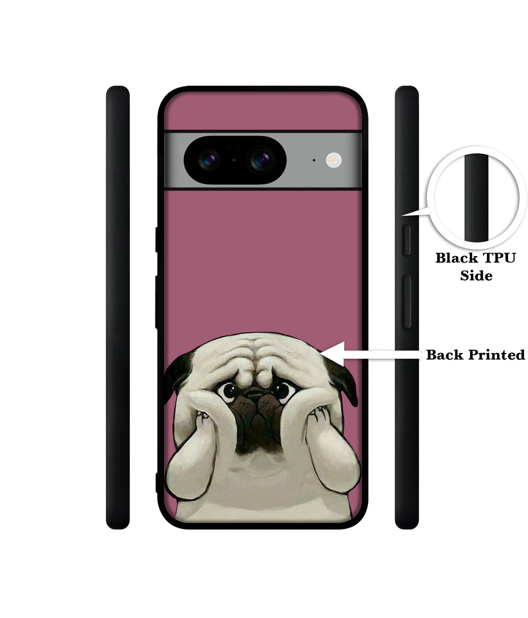 Cute Pug Holding Big Cheeks Designer 2D Printed Back Case Cover for Google Pixel 8 5G