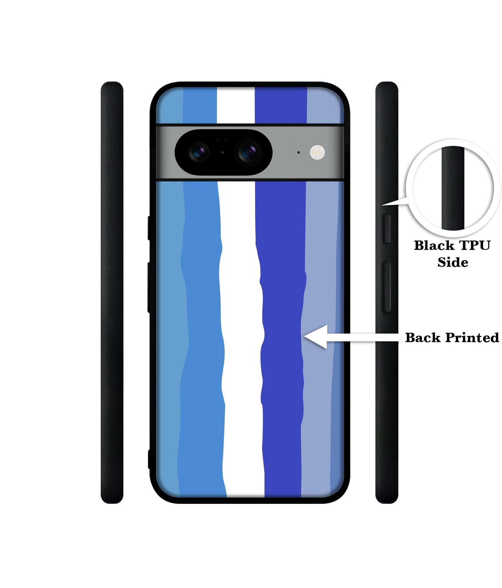 Blue Stripes Rainbow Designer 2D Printed Back Case Cover for Google Pixel 8 5G