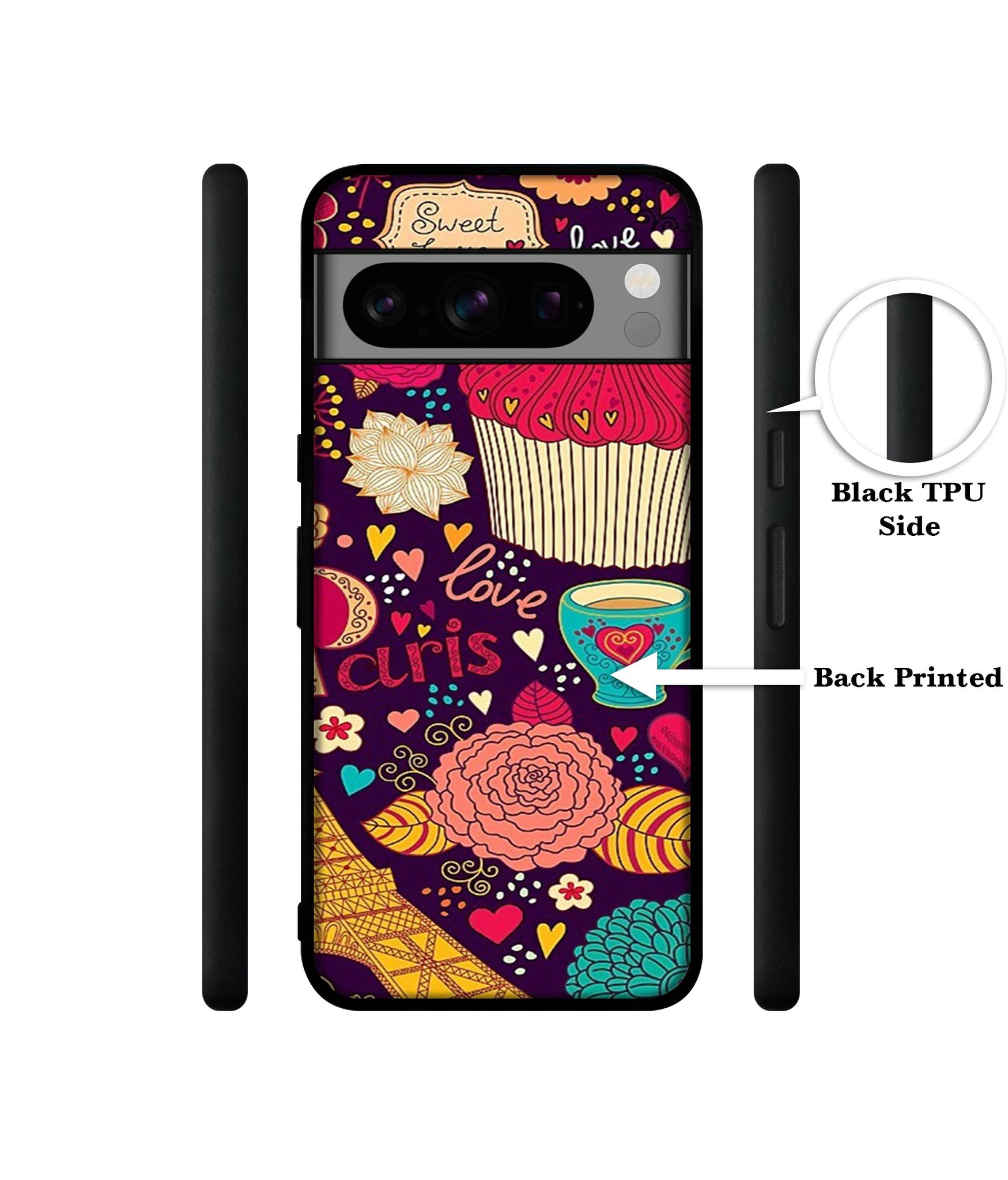 Paris Flower Love Designer 2D Printed Back Case Cover for Google Pixel 8 Pro 5G
