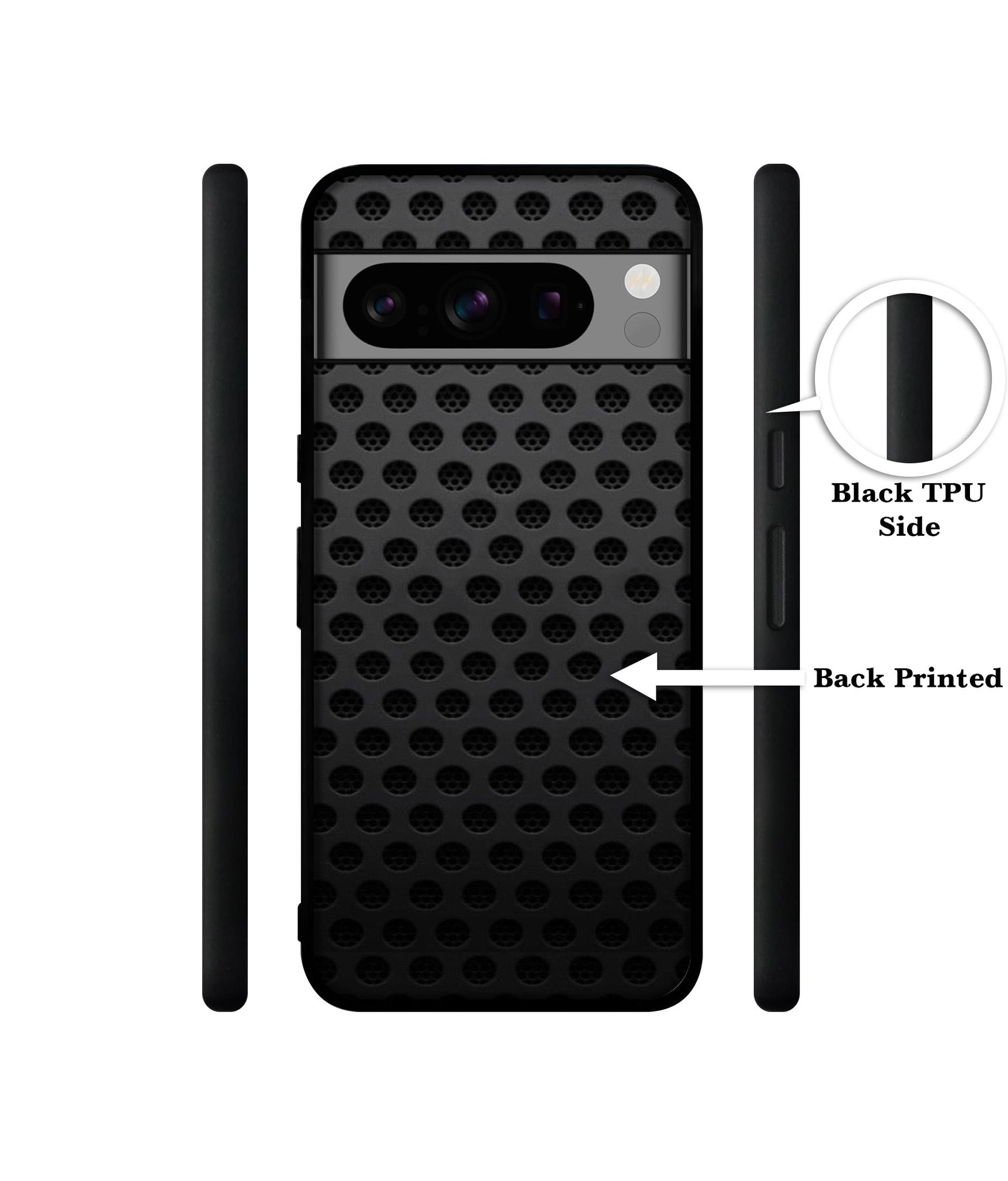 Black Circle Designer 2D Printed Back Case Cover for Google Pixel 8 Pro 5G