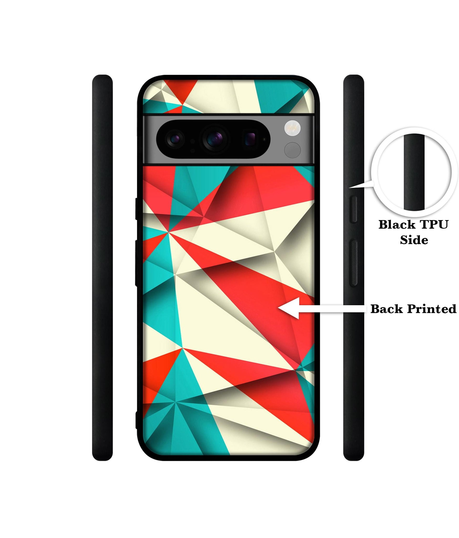 Red Blue White Pattern Designer 2D Printed Back Case Cover for Google Pixel 8 Pro 5G