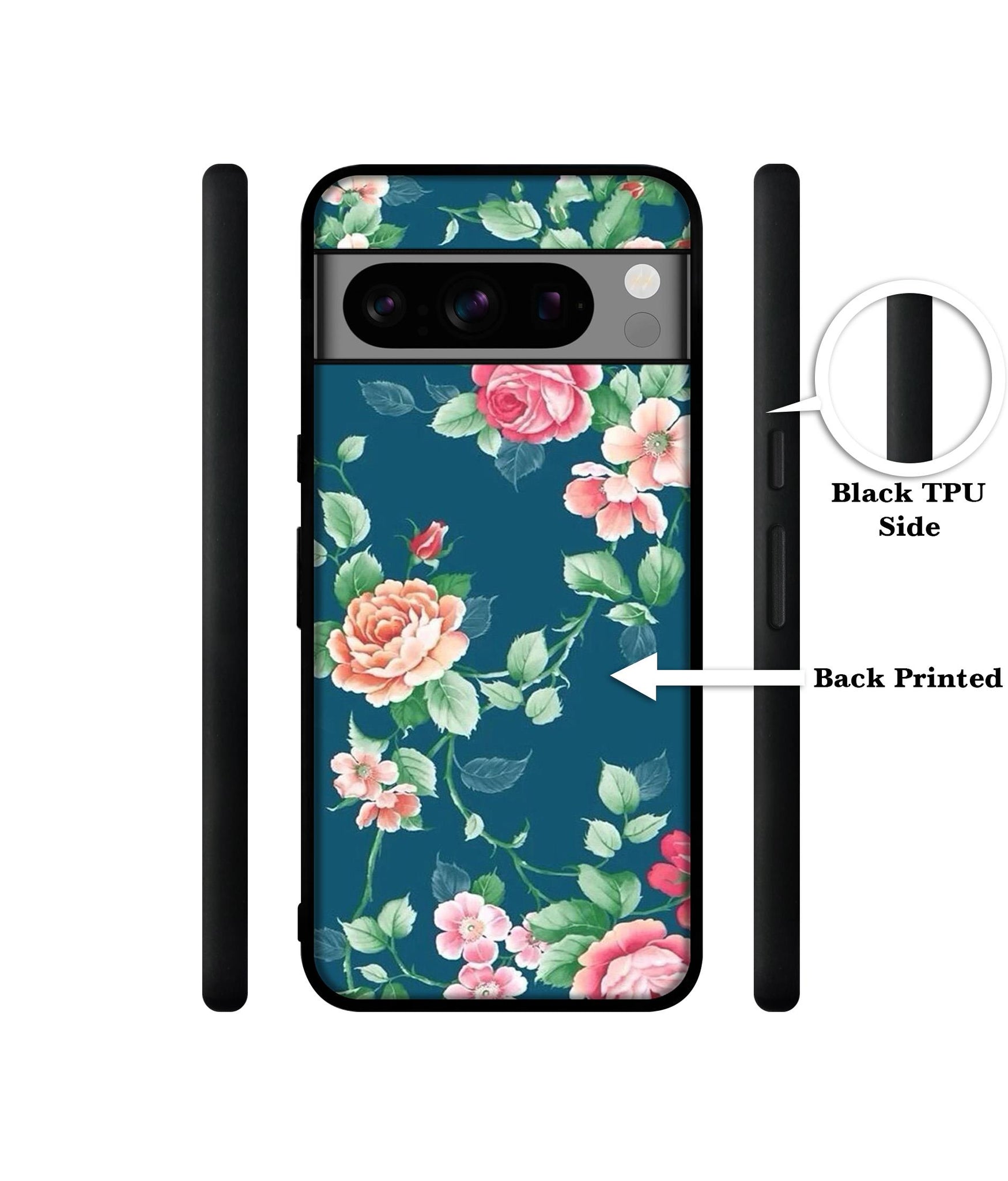 Vintage Floral Designer 2D Printed Back Case Cover for Google Pixel 8 Pro 5G