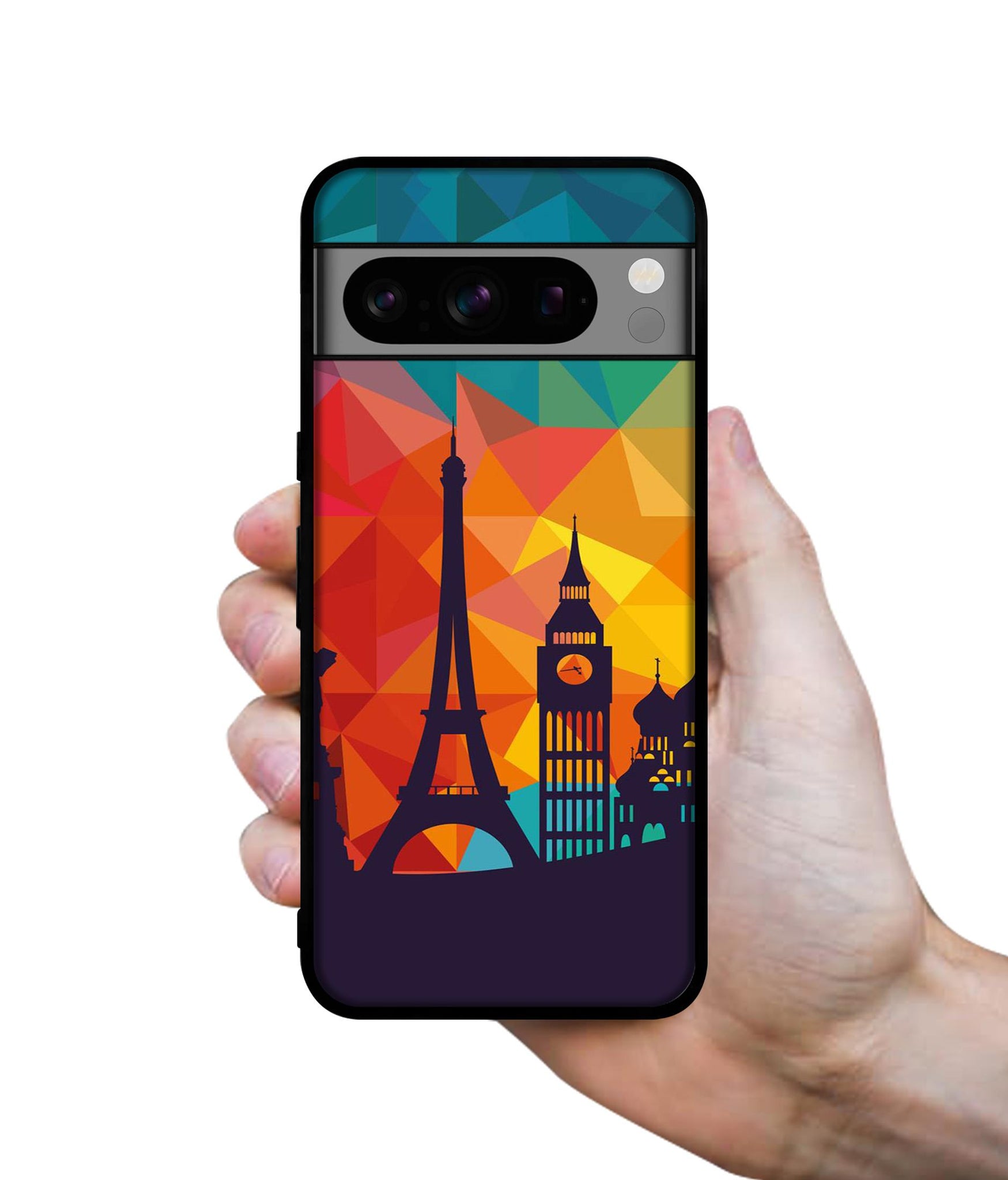 Colored Paris Designer 2D Printed Back Case Cover for Google Pixel 8 Pro 5G