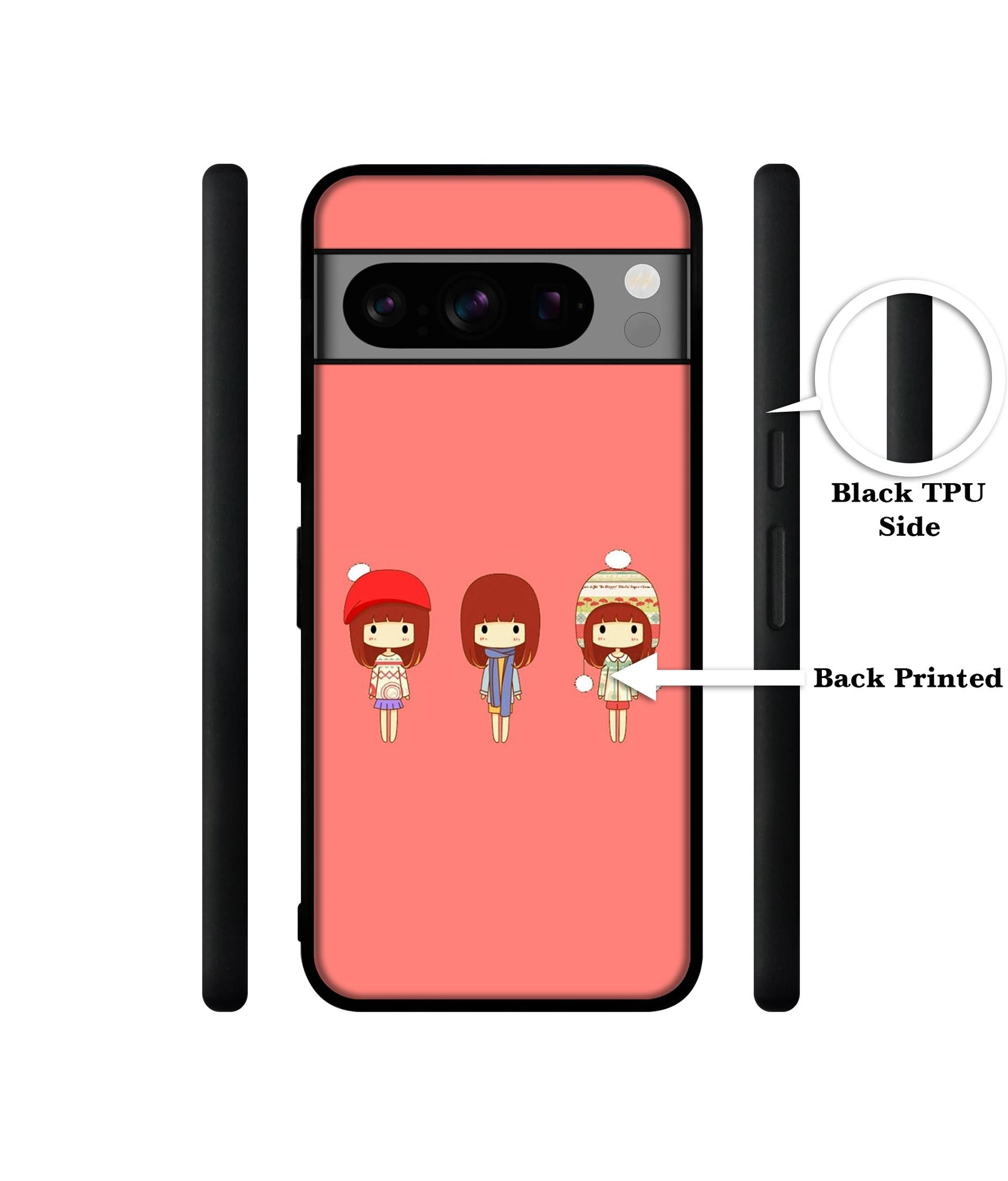Cute Girls Designer 2D Printed Back Case Cover for Google Pixel 8 Pro 5G