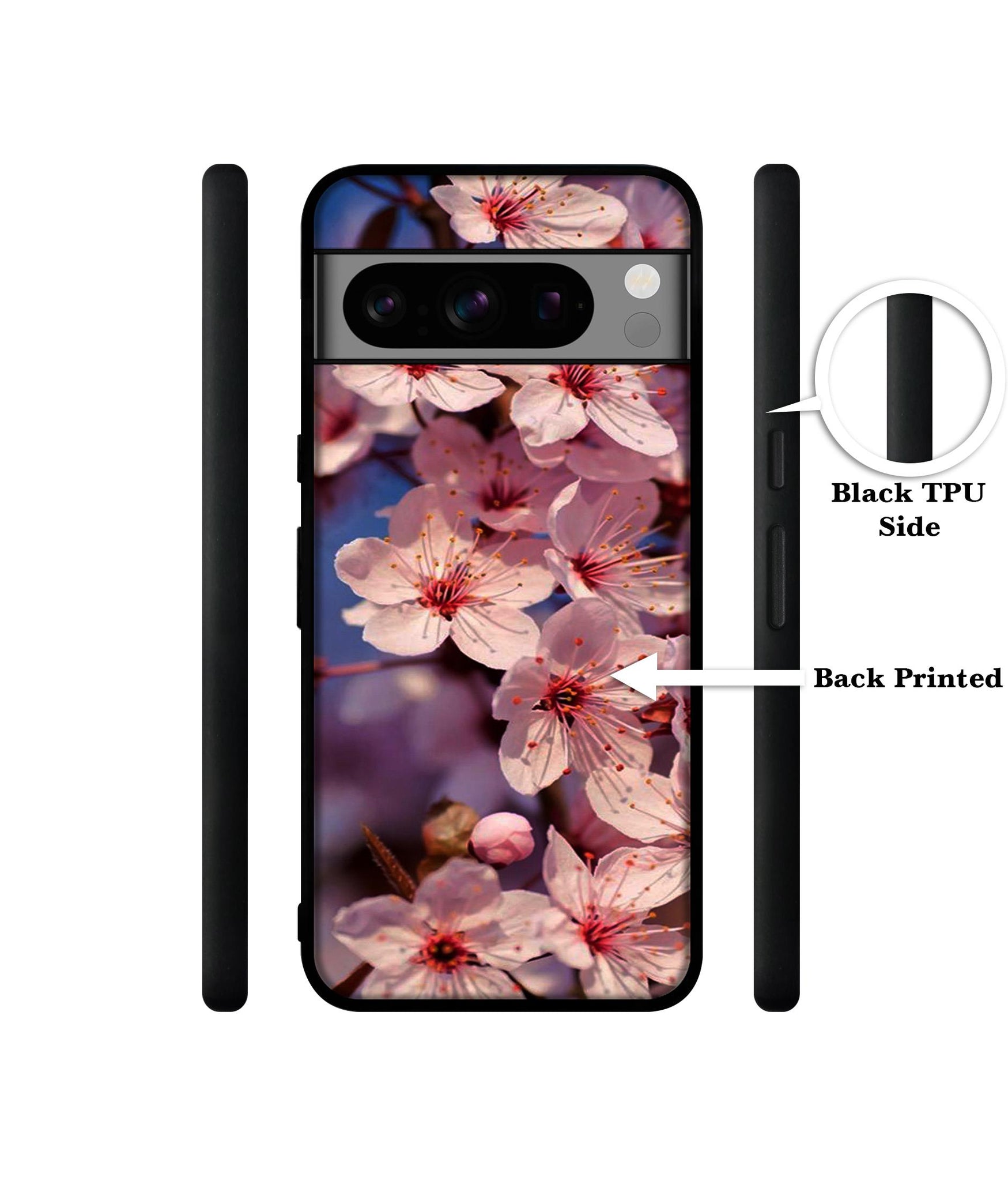 Pink Flowers Pattern Designer 2D Printed Back Case Cover for Google Pixel 8 Pro 5G