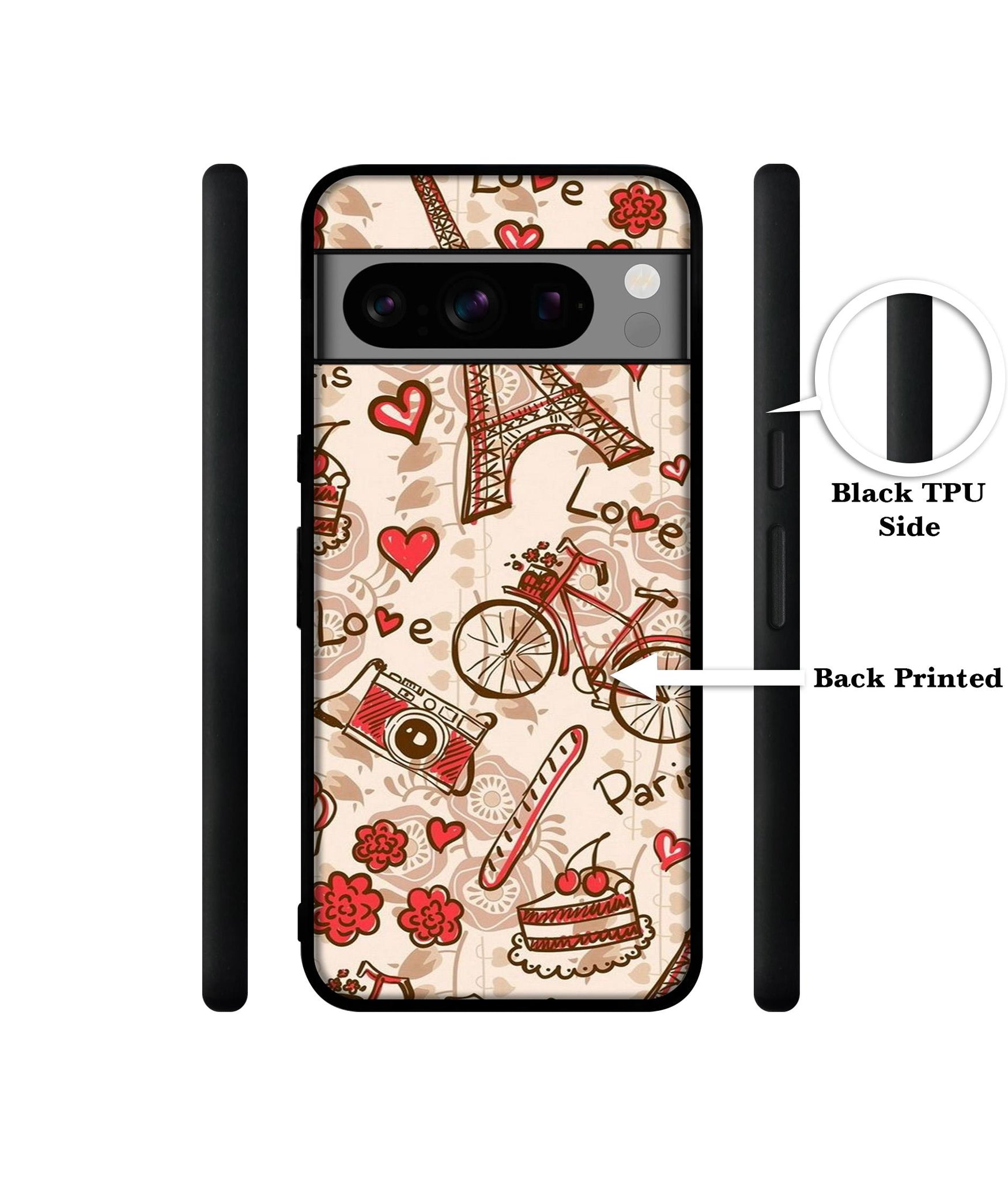 Vintage Paris Designer 2D Printed Back Case Cover for Google Pixel 8 Pro 5G